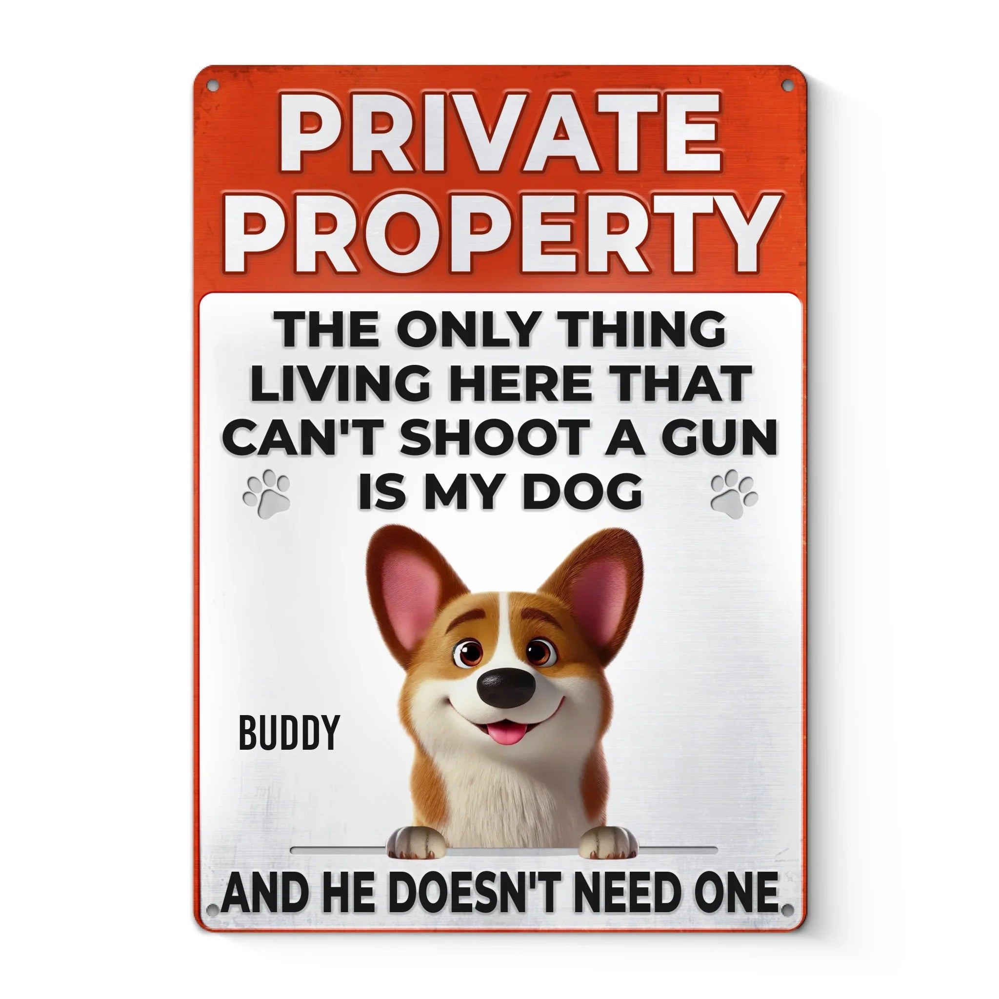 Custom Home Decor Metal Sign - Personalized Birthday Gifts For Dog Lovers, Dog Dad And Mom - Knock At Your Own Risk