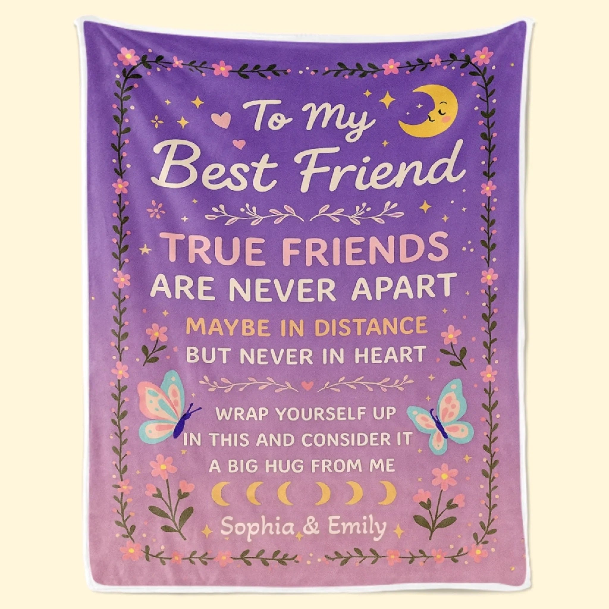 Custom Blanket - Personalized Best Friend Birthday Gifts For Women - Wrap Yourself In My Hug