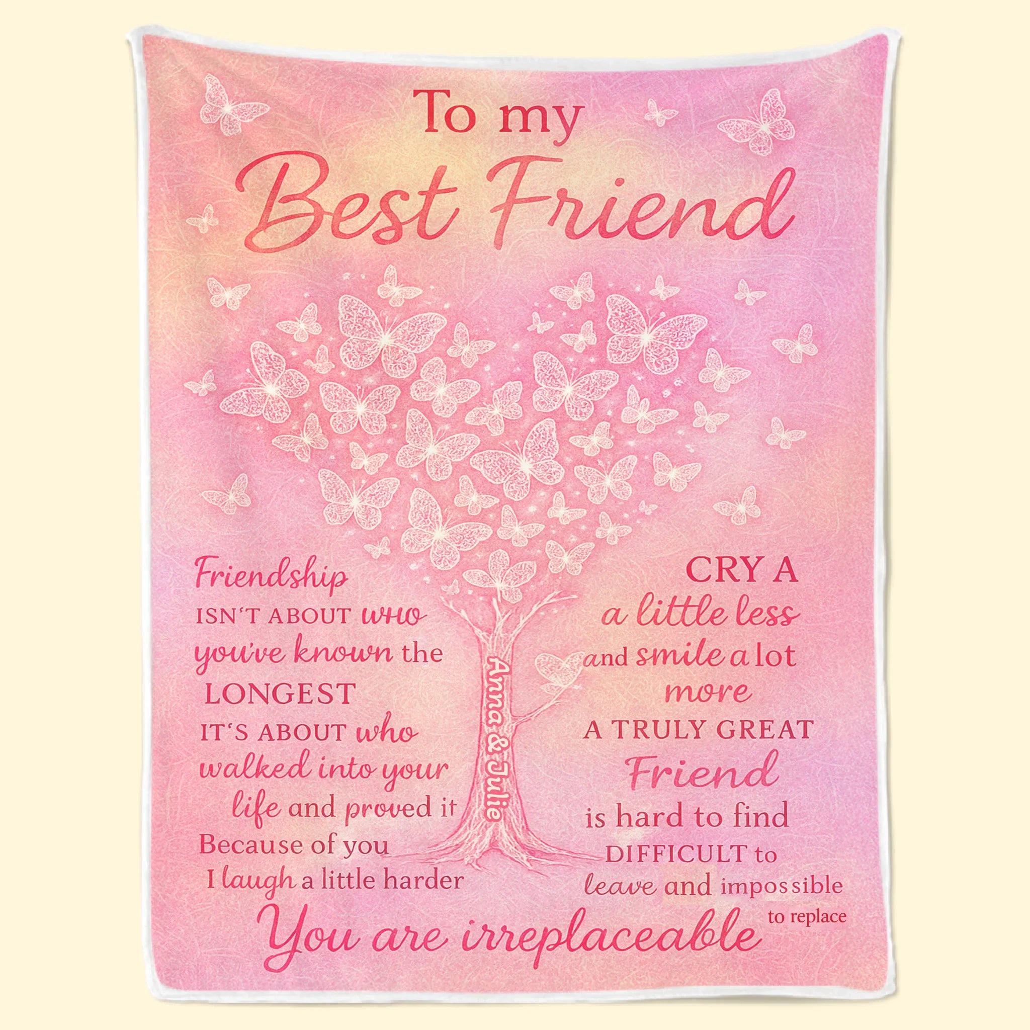 Custom Blanket - Personalized Best Friend Birthday Gifts For Women - True Friends Never Apart