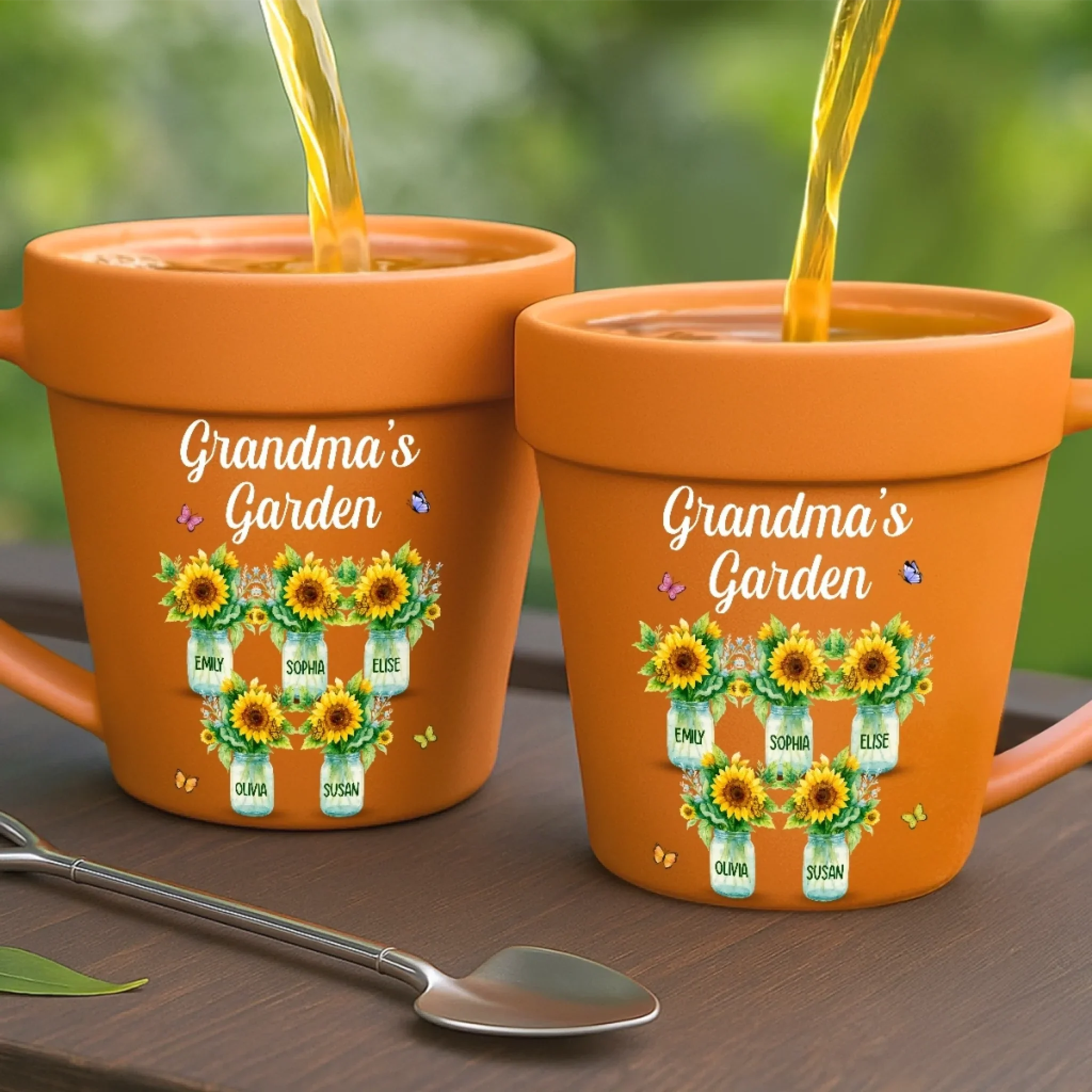Custom Plant Pot Ceramic Mug - Personalized Garden Gifts For Gardeners, Mom, Grandma - Different Wings, Common Love - Flower Pot Mug