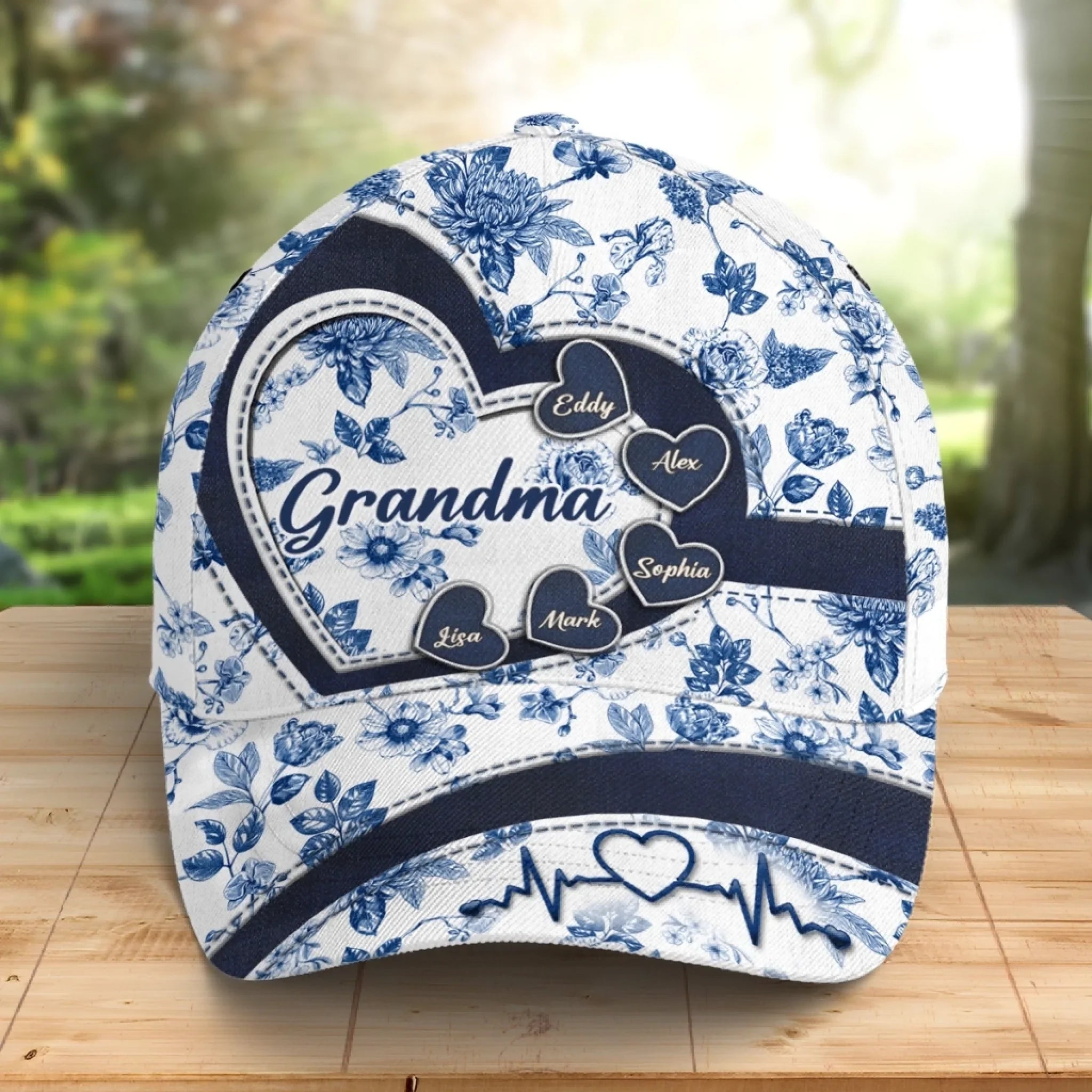 Custom Hat, All Over Print Classic Cap - Personalized Birthday Gifts For Mom, Grandma - Love Blooms With Grandkids