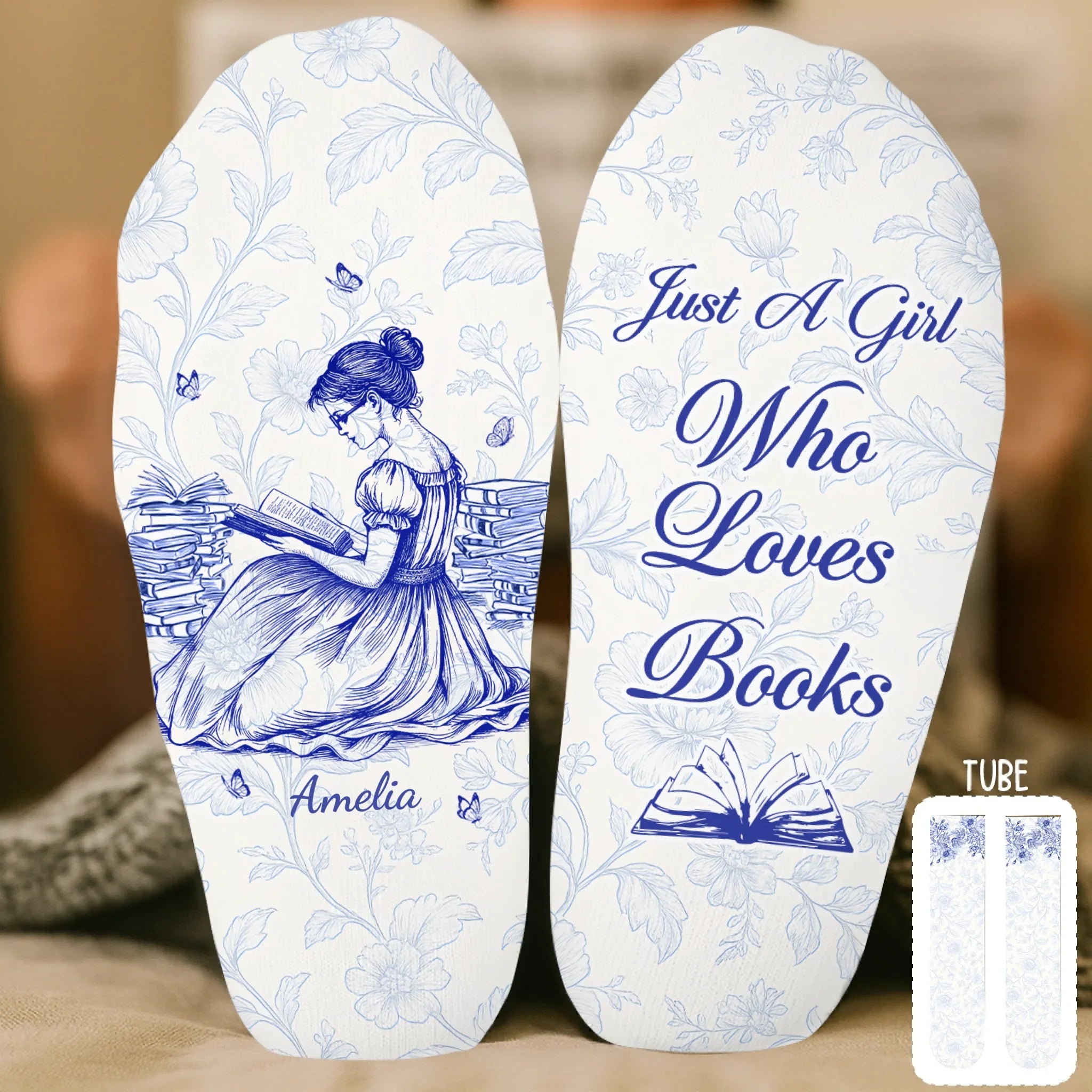 Custom Crew Socks - Personalized Bookish Gifts For Book Lovers, Bookworms, Readers - Book Lover’s Bliss
