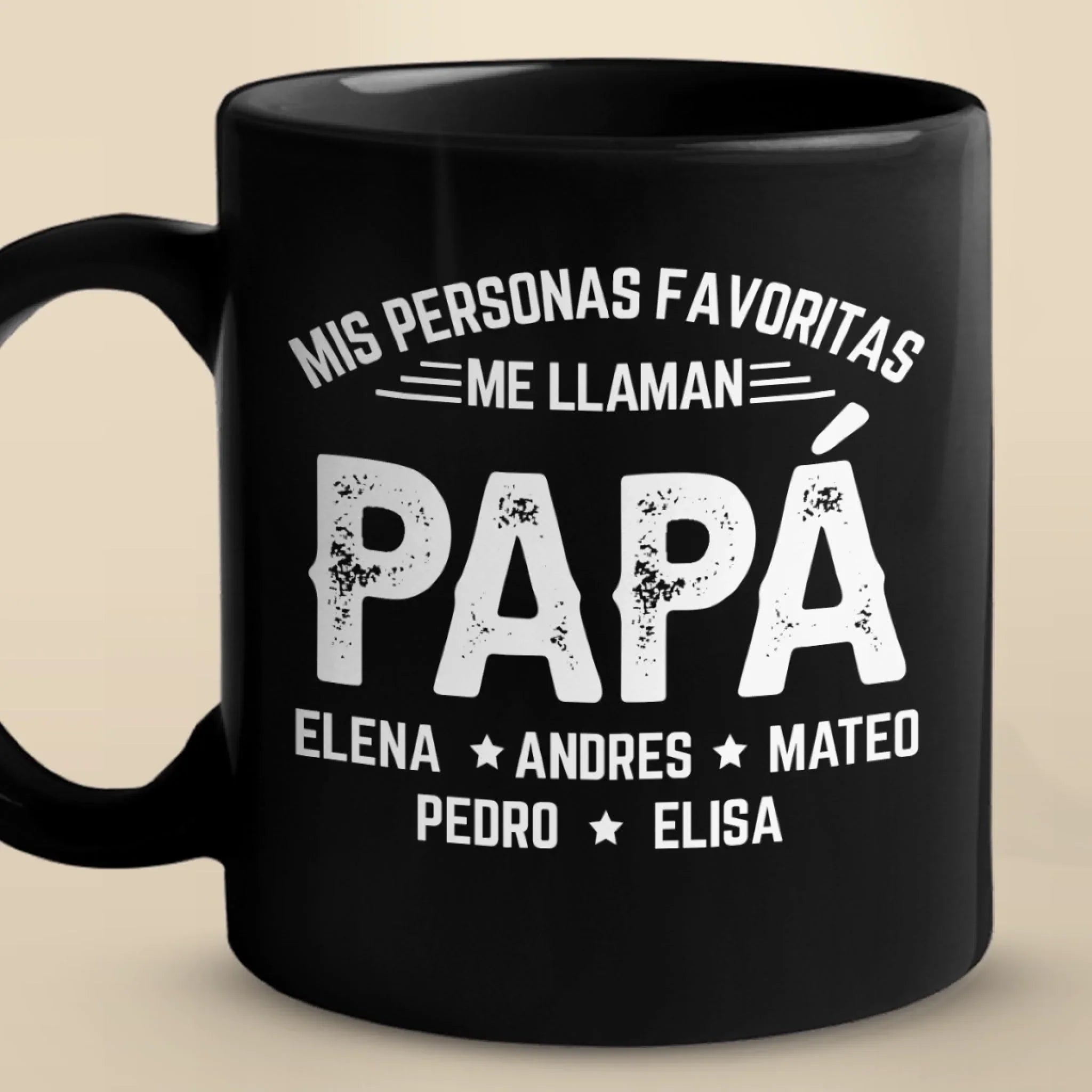 Taza Negra Personalizada - Regalos De Cumpleaos Personalizados Para Pap, Abuelo - Mis Personas Favoritas Me Llaman Abuelo