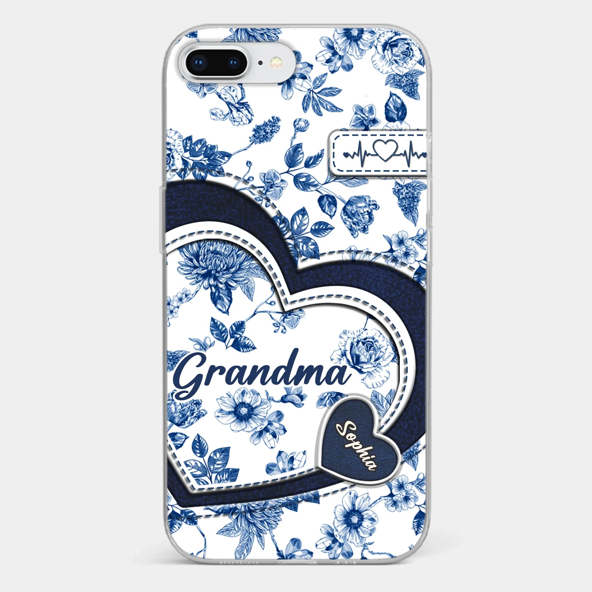 Custom 3D Inflated Effect Printed Clear Phone Case - Personalized Birthday Gifts For Mom, Grandma - Grandma Love Never Fades