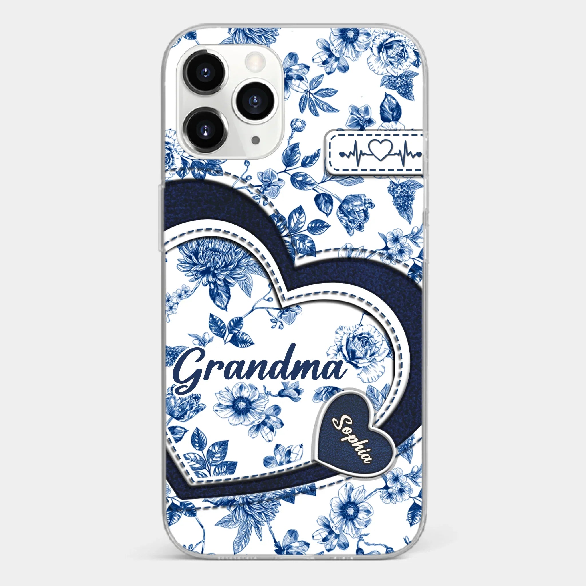Custom 3D Inflated Effect Printed Clear Phone Case - Personalized Birthday Gifts For Mom, Grandma - Grandma Love Never Fades