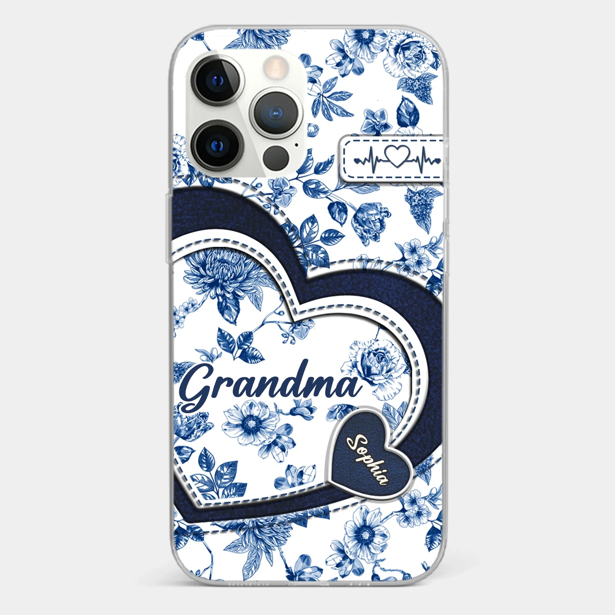Custom 3D Inflated Effect Printed Clear Phone Case - Personalized Birthday Gifts For Mom, Grandma - Grandma Love Never Fades