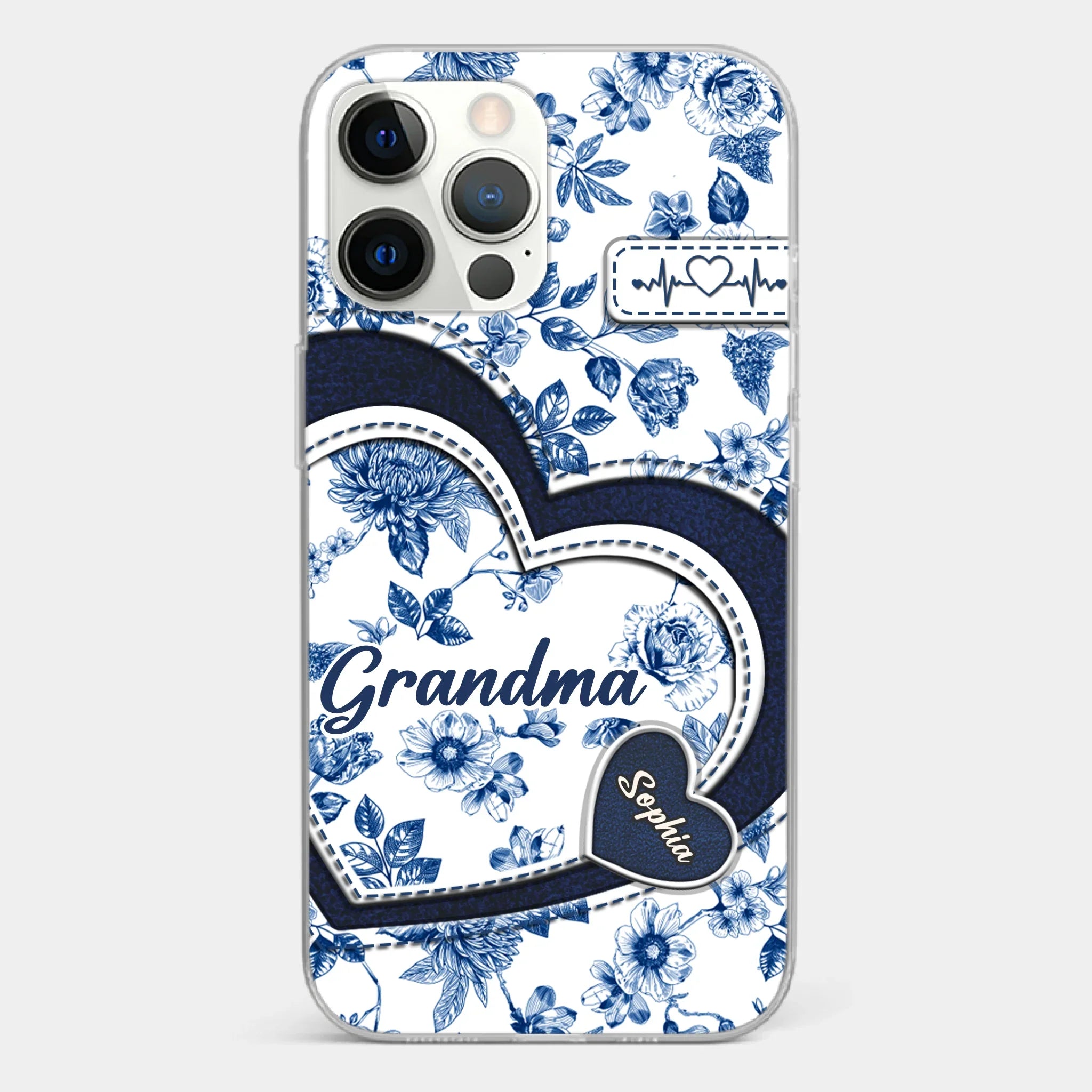 Custom 3D Inflated Effect Printed Clear Phone Case - Personalized Birthday Gifts For Mom, Grandma - Grandma Love Never Fades