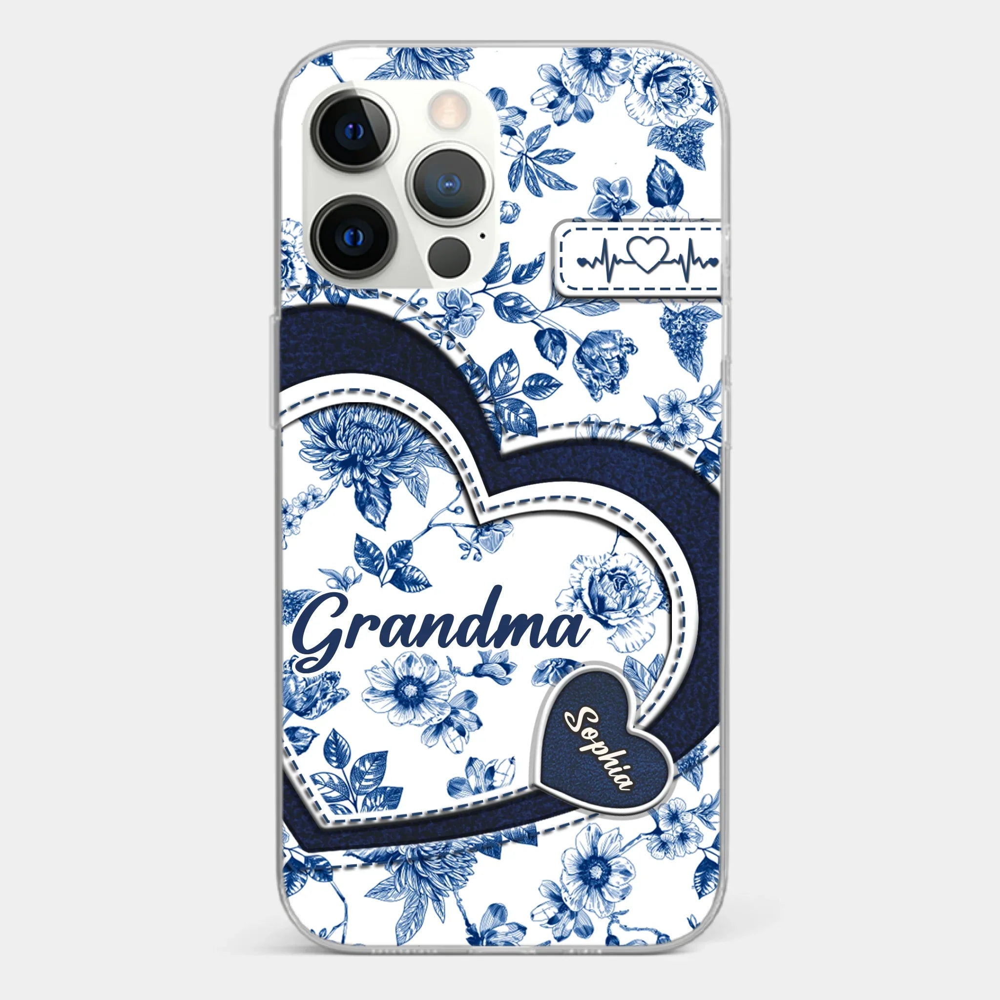 Custom 3D Inflated Effect Printed Clear Phone Case - Personalized Birthday Gifts For Mom, Grandma - Grandma Love Never Fades