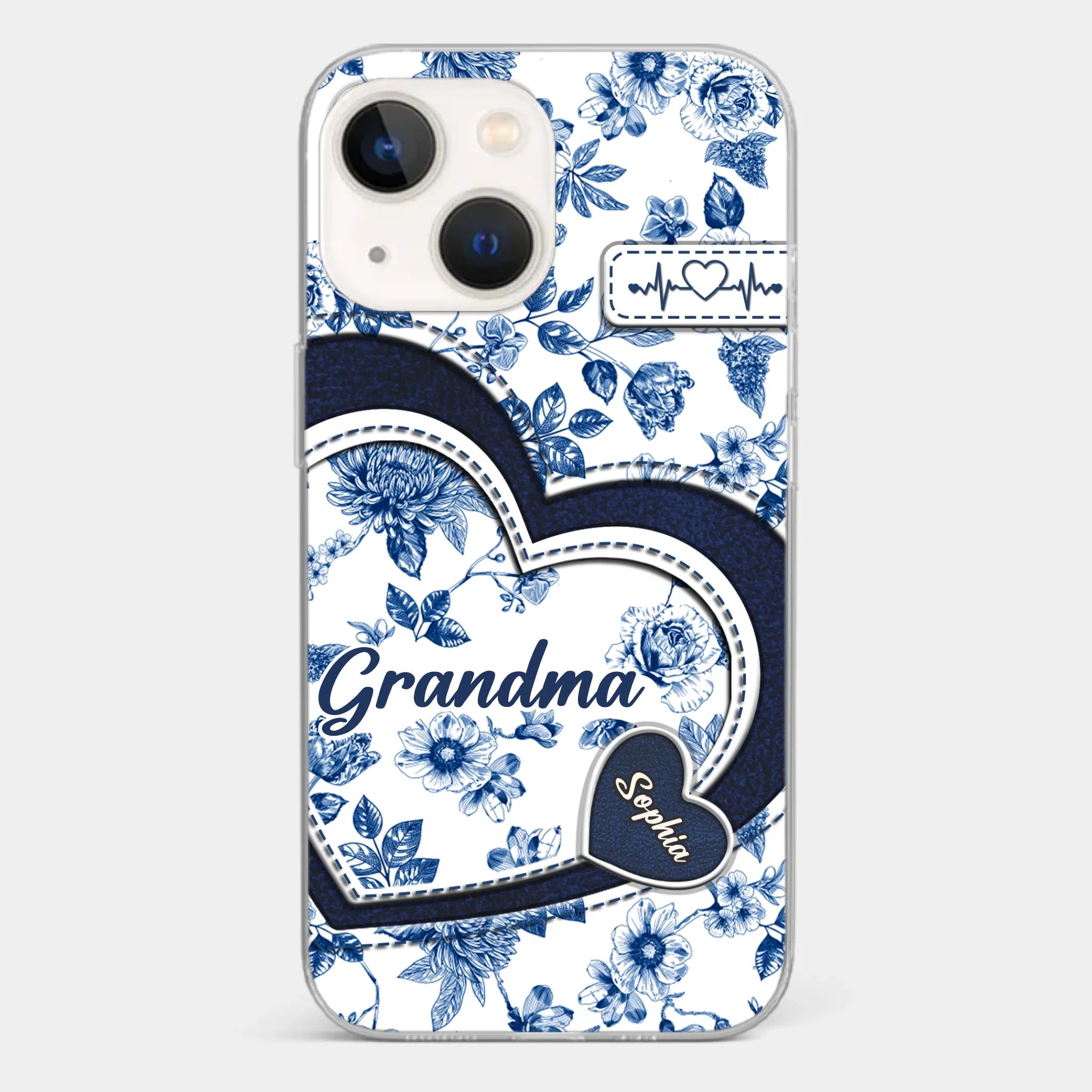 Custom 3D Inflated Effect Printed Clear Phone Case - Personalized Birthday Gifts For Mom, Grandma - Grandma Love Never Fades
