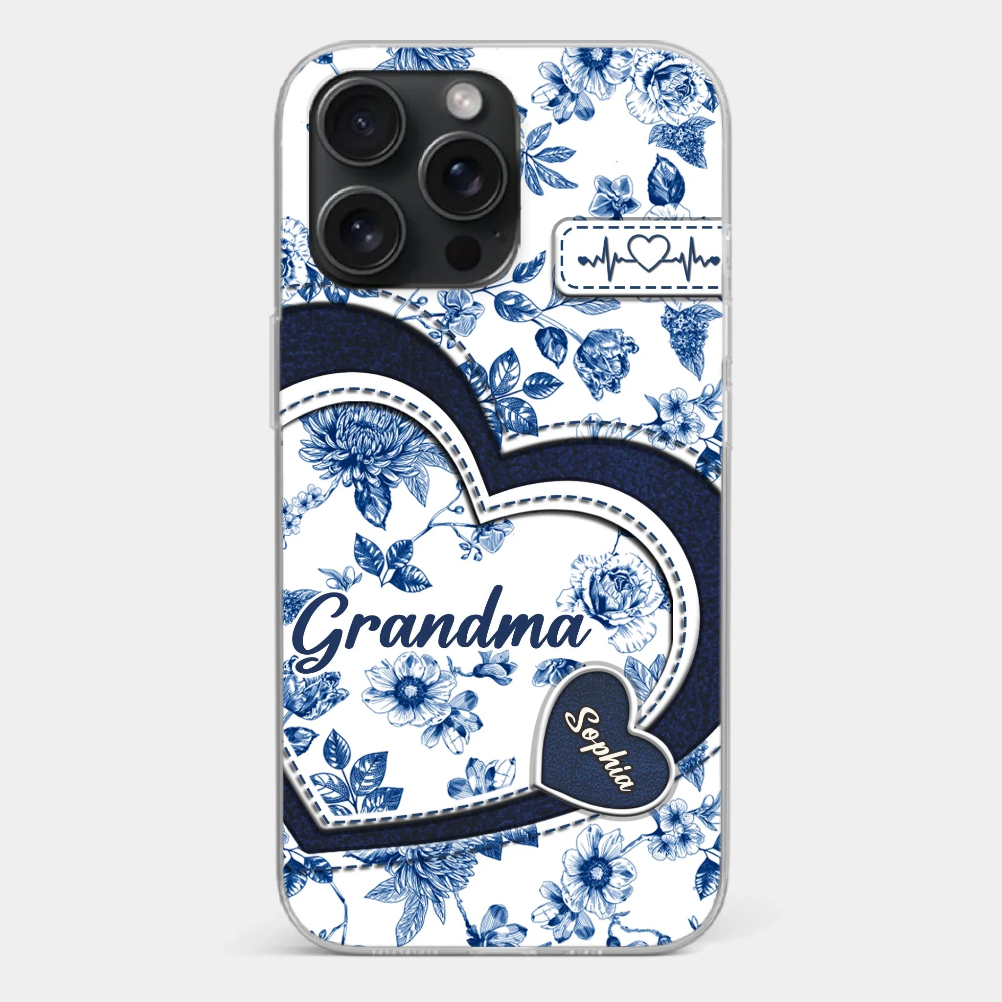 Custom 3D Inflated Effect Printed Clear Phone Case - Personalized Birthday Gifts For Mom, Grandma - Grandma Love Never Fades