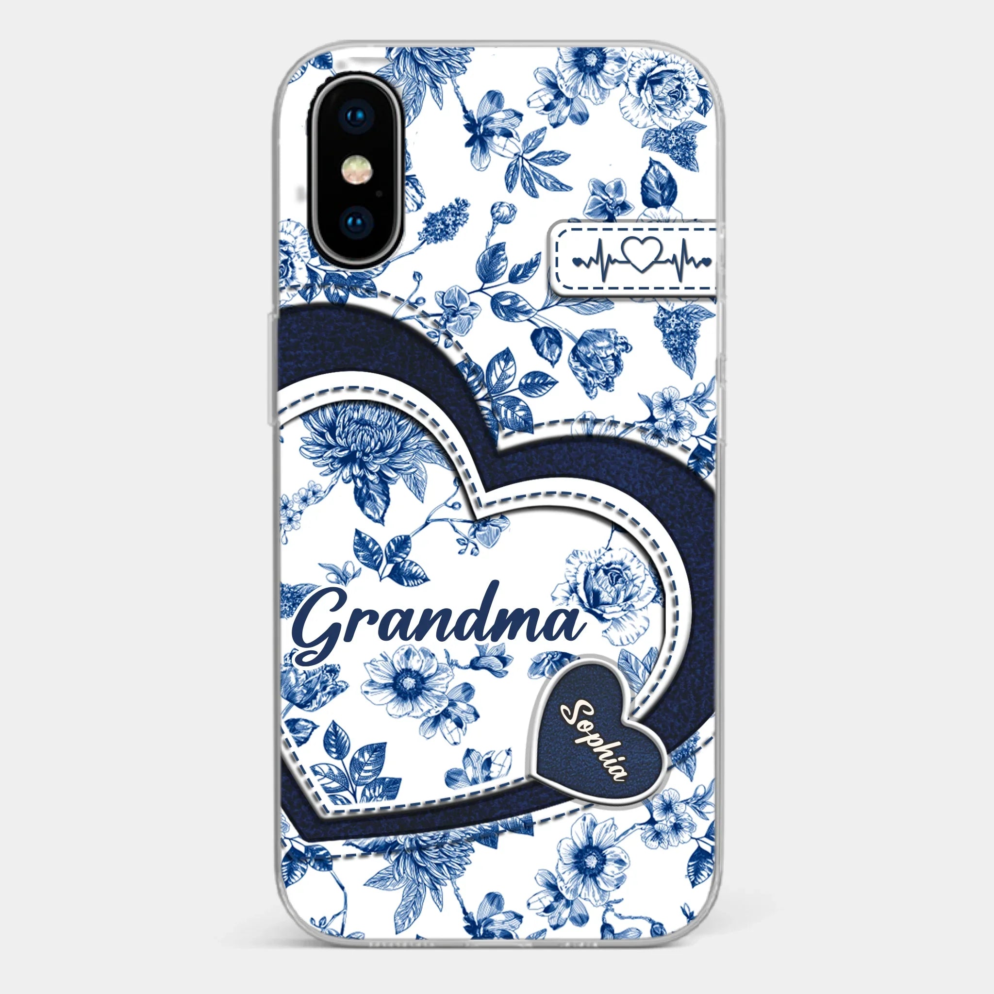Custom 3D Inflated Effect Printed Clear Phone Case - Personalized Birthday Gifts For Mom, Grandma - Grandma Love Never Fades