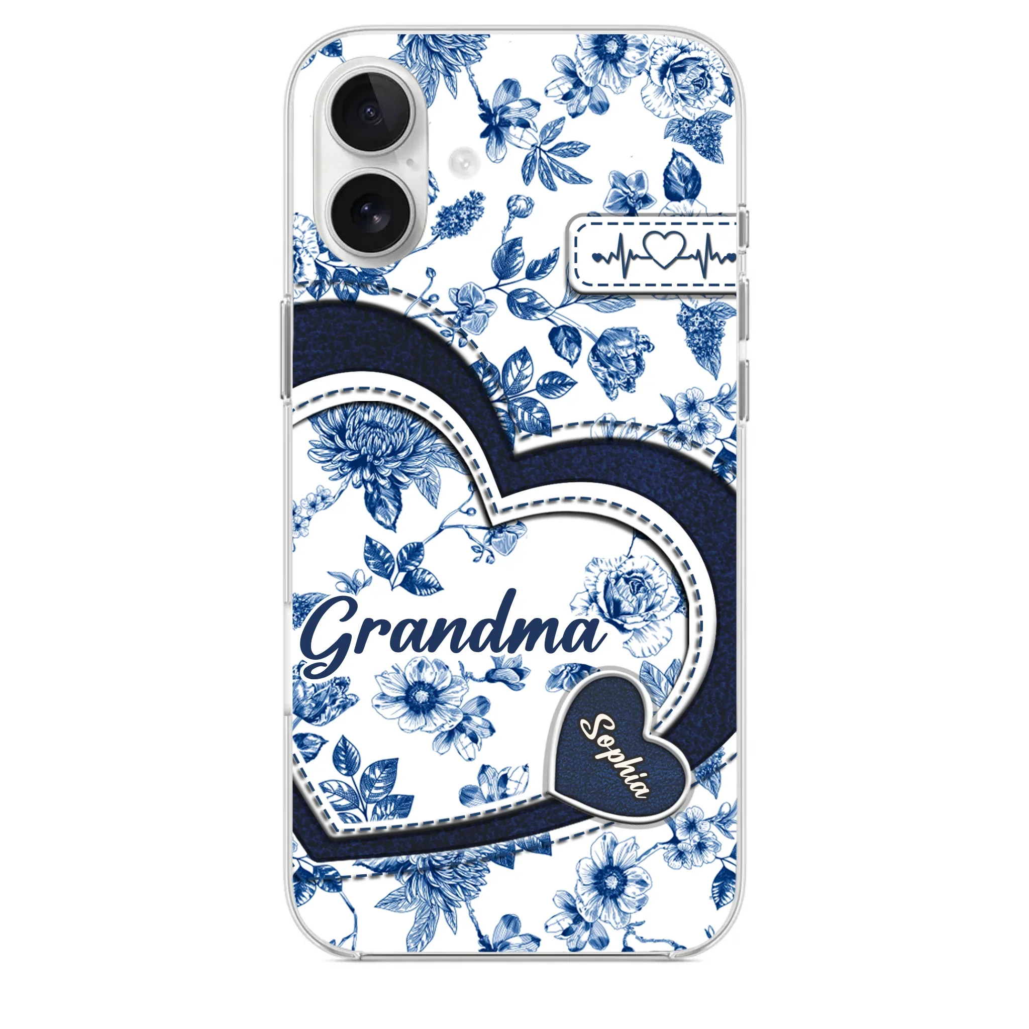Custom 3D Inflated Effect Printed Clear Phone Case - Personalized Birthday Gifts For Mom, Grandma - Grandma Love Never Fades