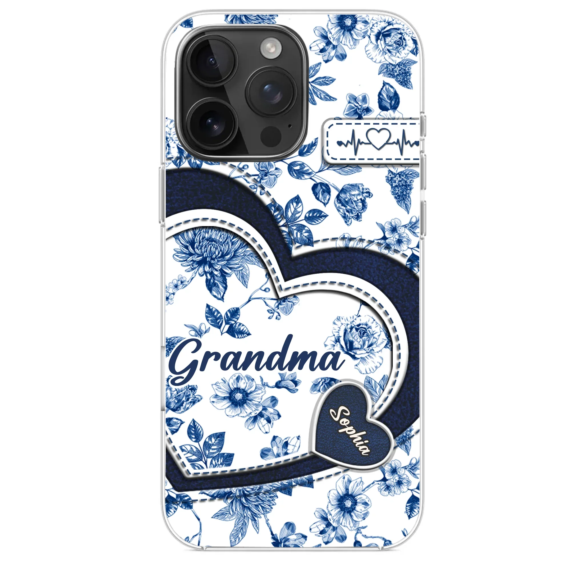 Custom 3D Inflated Effect Printed Clear Phone Case - Personalized Birthday Gifts For Mom, Grandma - Grandma Love Never Fades
