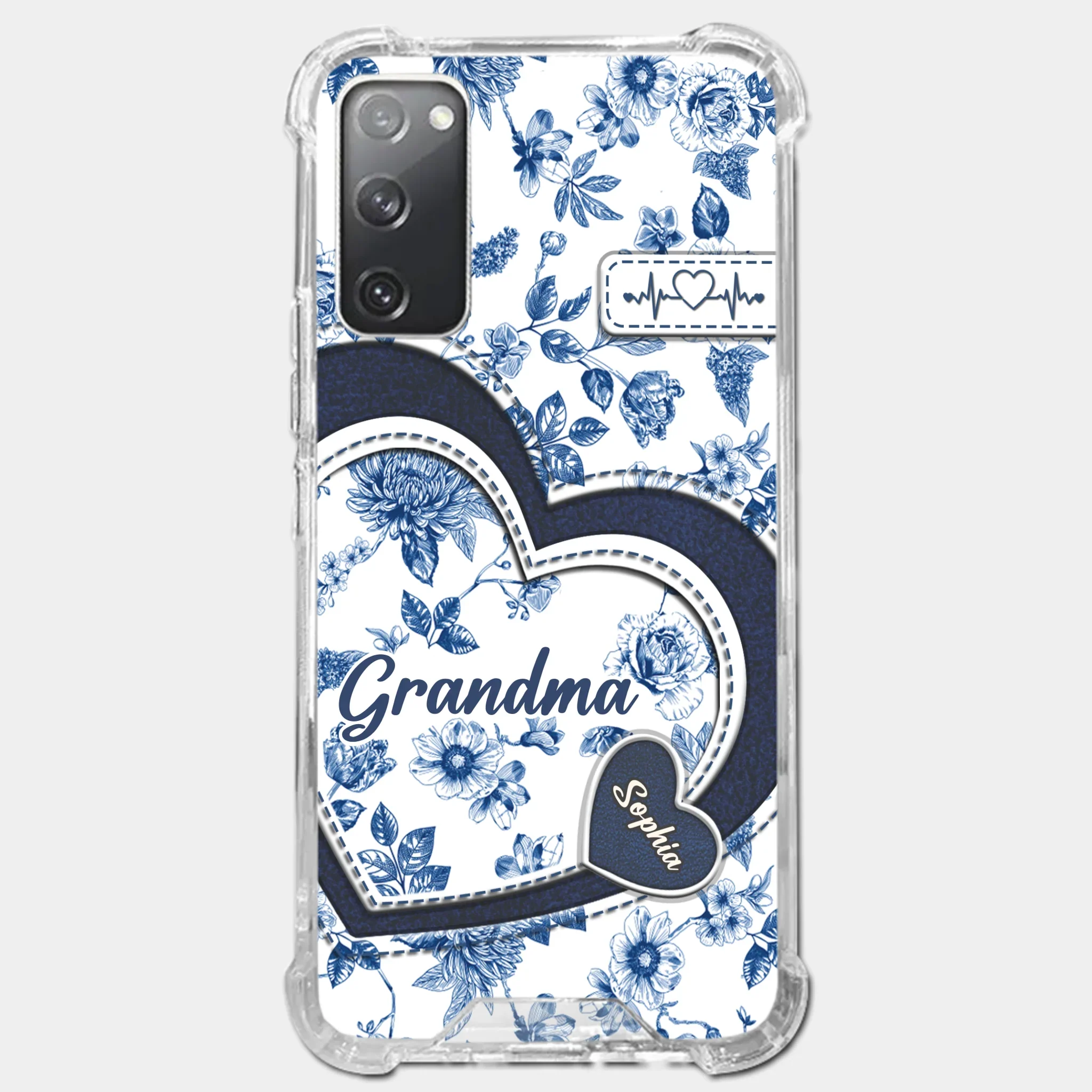 Custom 3D Inflated Effect Printed Clear Phone Case - Personalized Birthday Gifts For Mom, Grandma - Grandma Love Never Fades