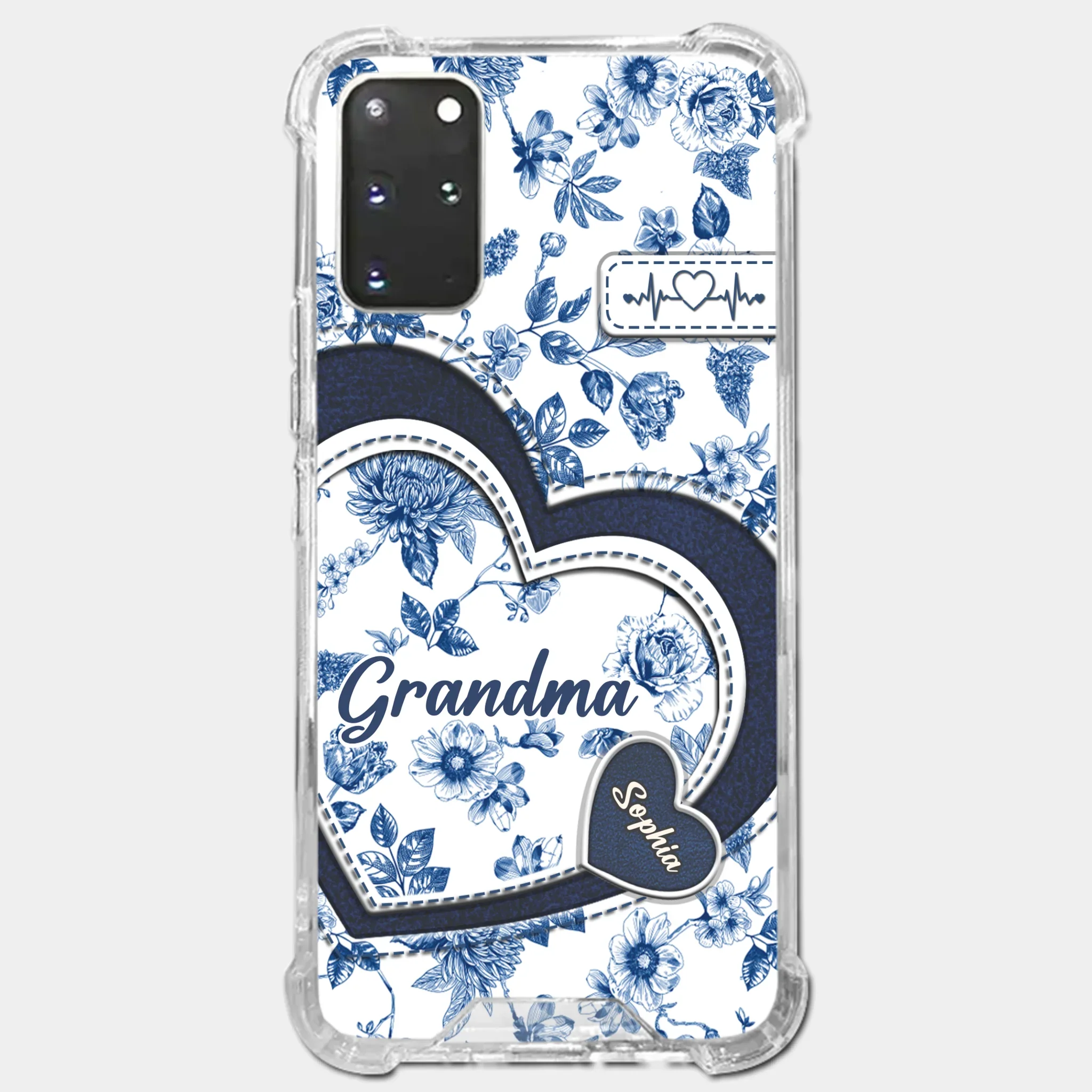 Custom 3D Inflated Effect Printed Clear Phone Case - Personalized Birthday Gifts For Mom, Grandma - Grandma Love Never Fades