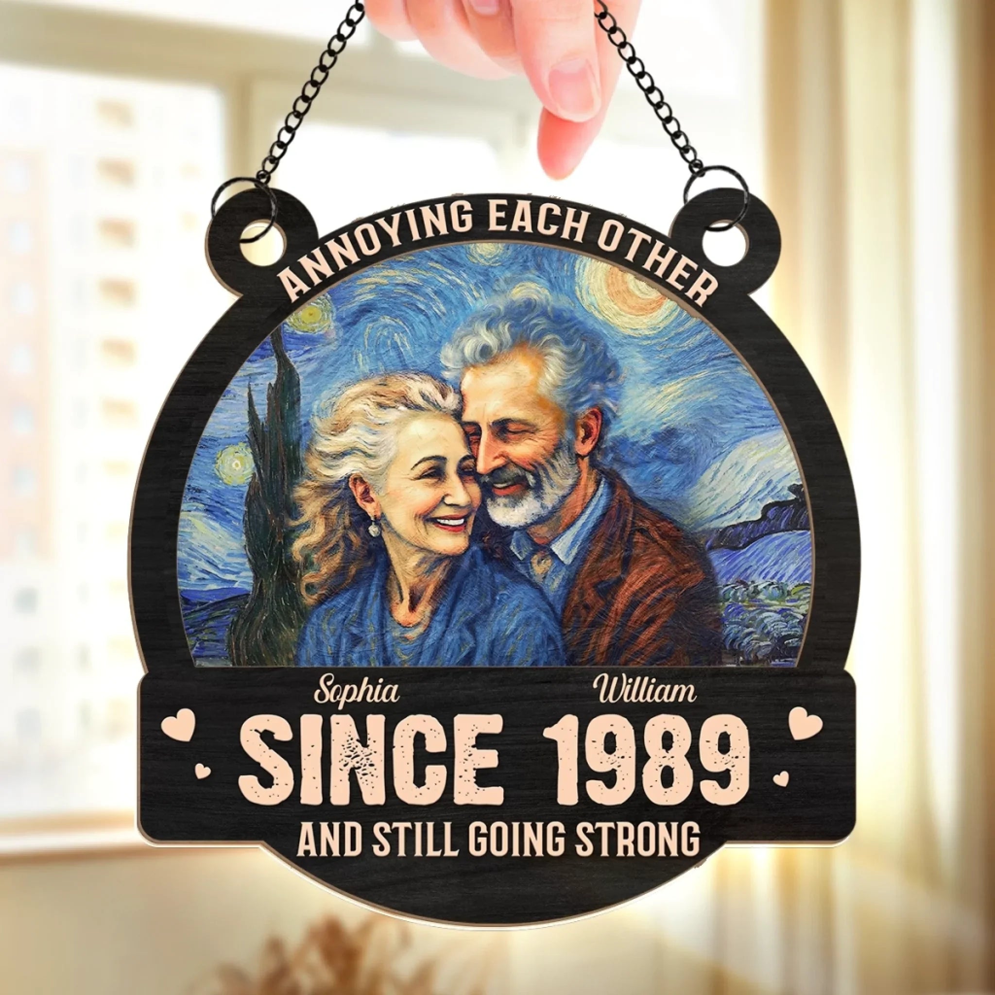 Custom Photo Window Hanging Suncatcher Ornament - Personalized Anniversary Wedding Gifts For Husband And Wife, Him And Her - Every Minute With You Is Priceless