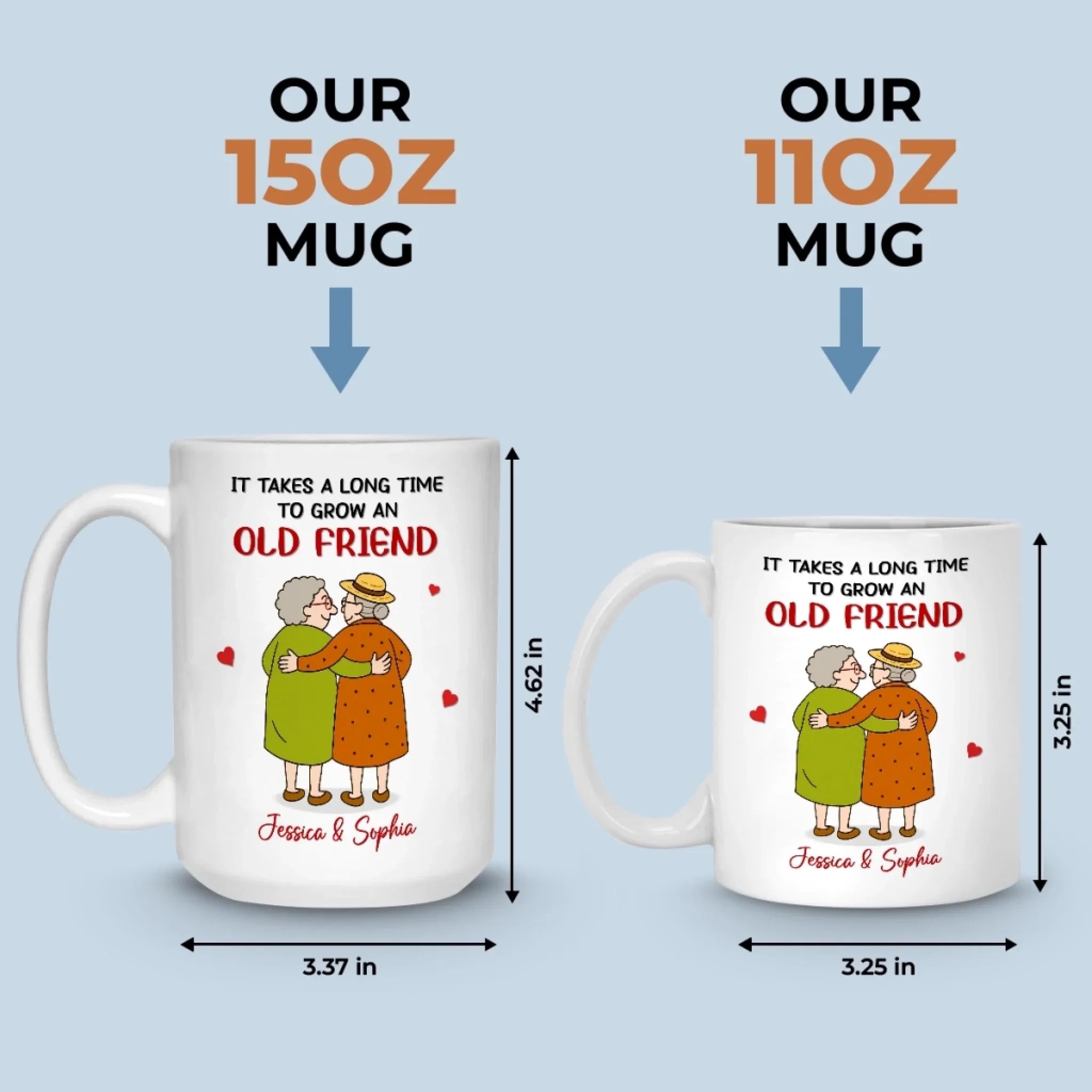 Custom Mug - Personalized Best Friend Birthday Gifts For Women - Takes A Long Time To Grow