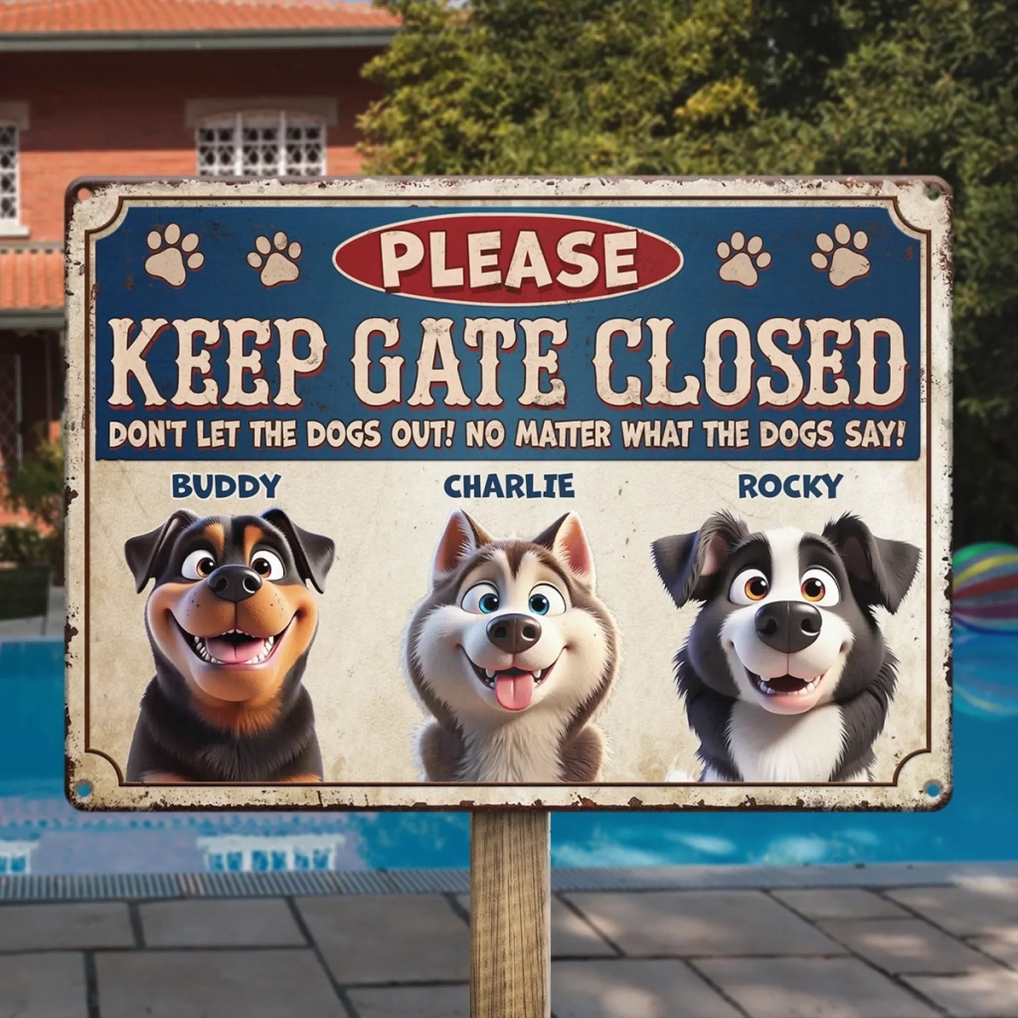 Custom Home Decor Metal Sign - Personalized Birthday Gifts For Dog Lovers, Dog Dad And Mom - No Open Gate, No Wild Chase