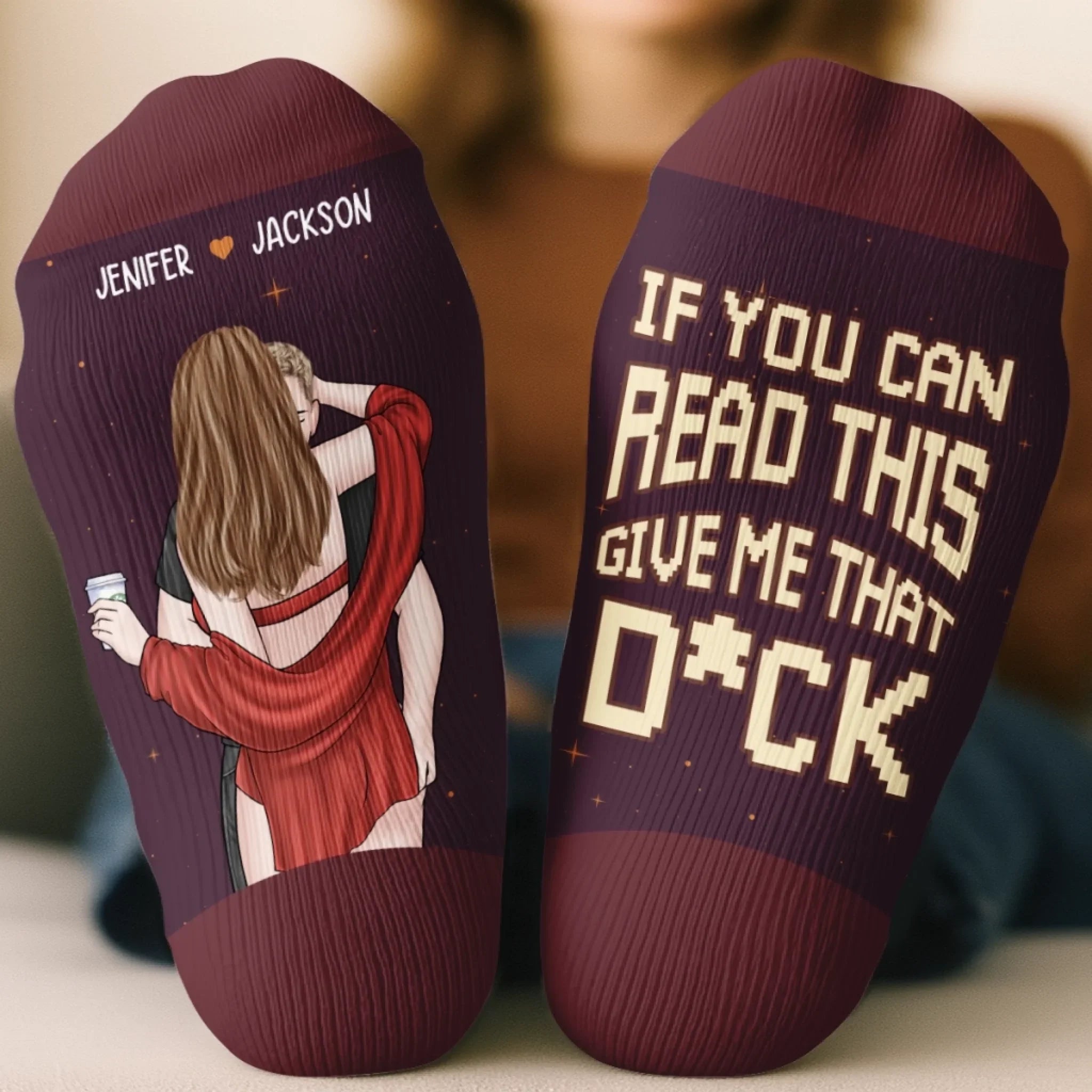 Custom Crew Socks - Personalized Anniversary Wedding Gifts For Husband And Wife, Him And Her - Fabulous Night With You