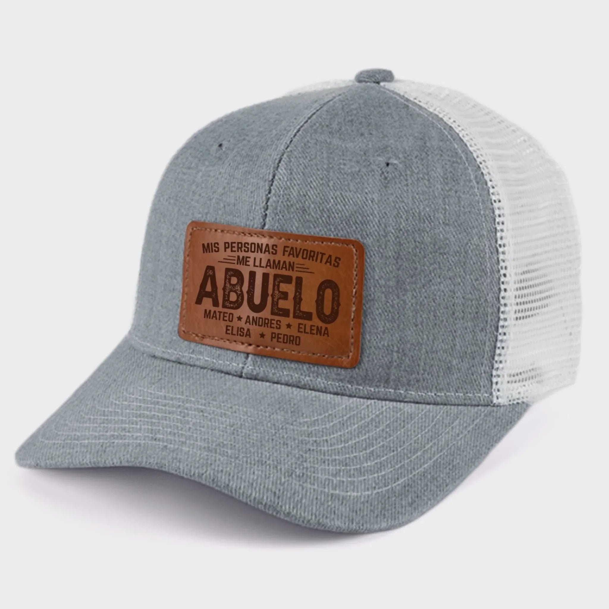 Gorra Con Parche De Cuero Personalizada - Regalos De Cumpleaos Personalizados Para Pap, Abuelo - Abuelos Llenos De Bendiciones
