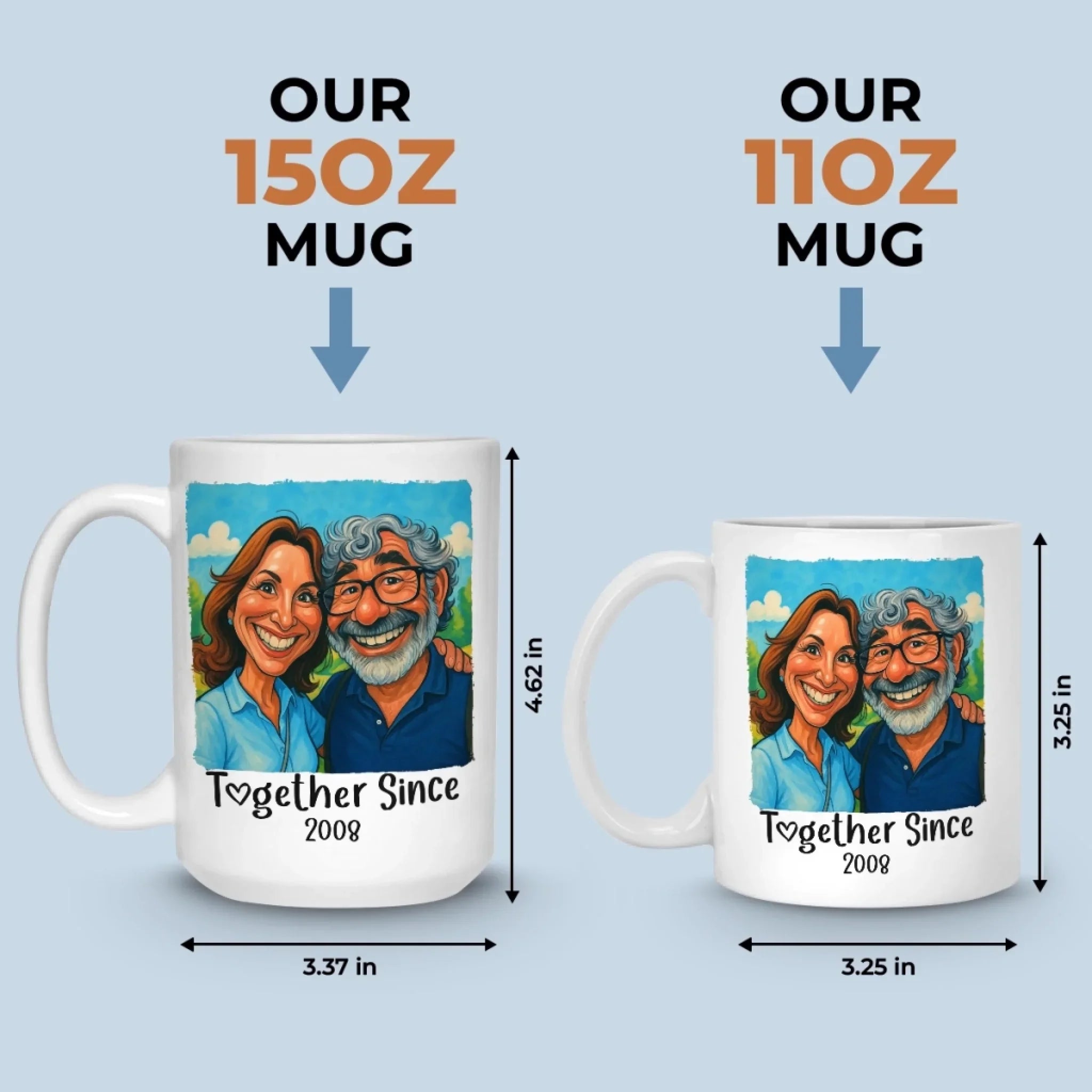Custom Photo Funny Caricature Mug - Personalized Anniversary Wedding Gifts For Husband And Wife, Him And Her - I'm Yours No Returns Or Refunds