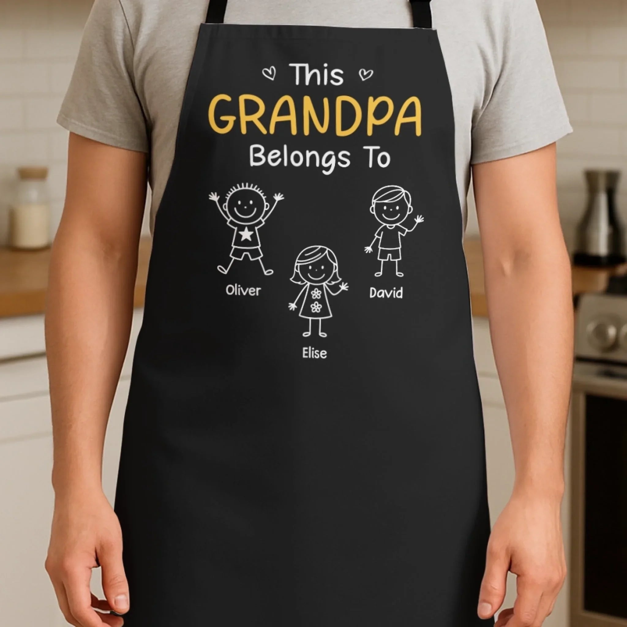 Custom Apron - Personalized Birthday Gifts For Dad, Grandpa - This Grandpa Loves His Crew