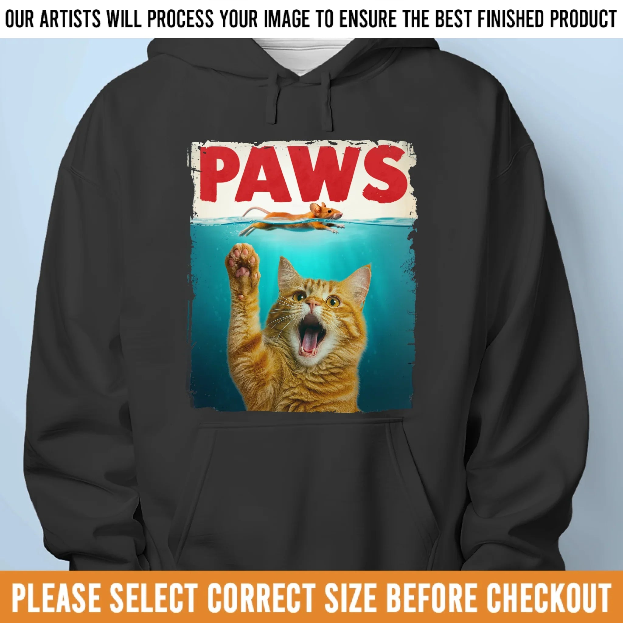 Custom Photo Unisex T-shirt, Premium T-shirt, Hoodie - Personalized Birthday Gifts For Dog Cat Lovers, Dog Dad And Mom, Cat Owners - Meowster Of The Deep
