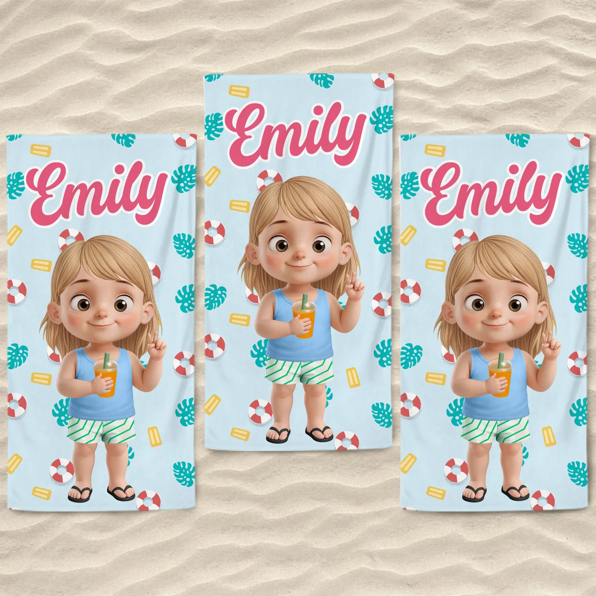 Custom Beach Towel - Personalized Summer Vacation And Travel Gifts For Family, Kids - Summer Splash Vibes Only