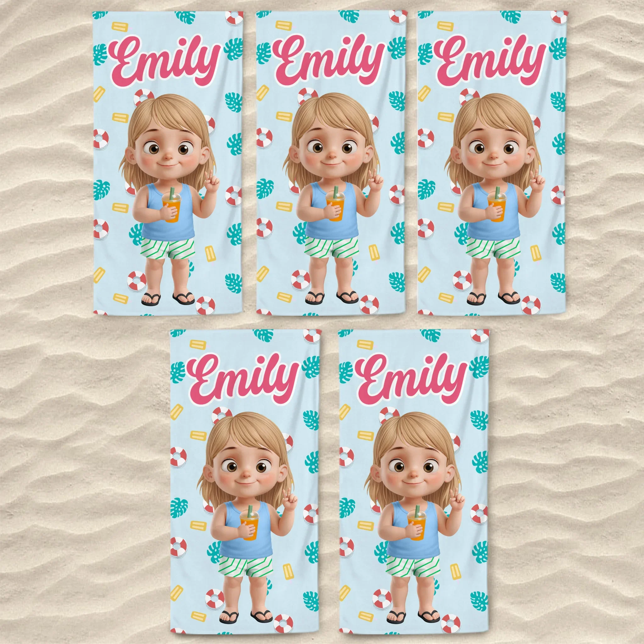 Custom Beach Towel - Personalized Summer Vacation And Travel Gifts For Family, Kids - Summer Splash Vibes Only