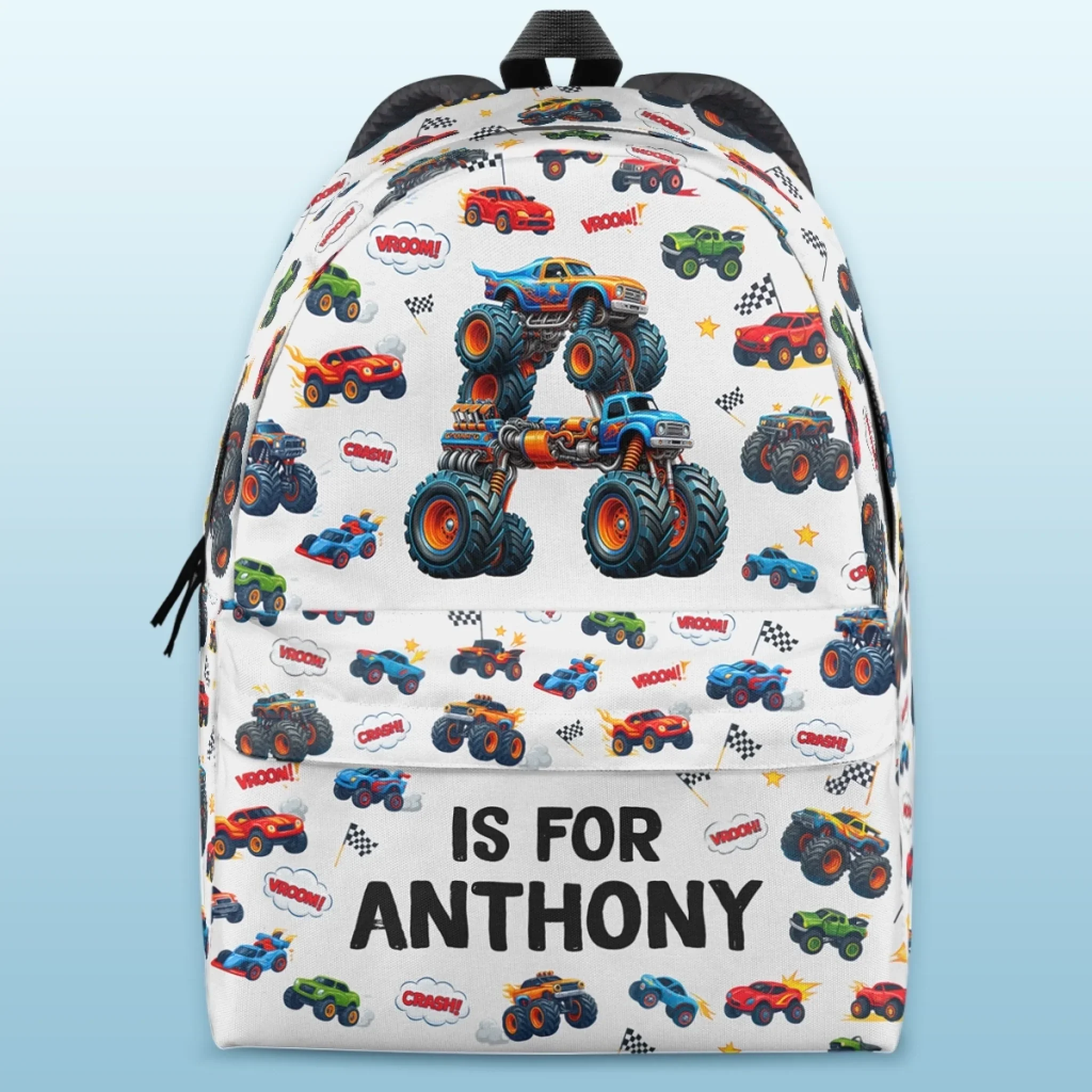 Custom Kids Backpack - Personalized Back To School Gifts For Kids - Big Wheels Bigger Dreams