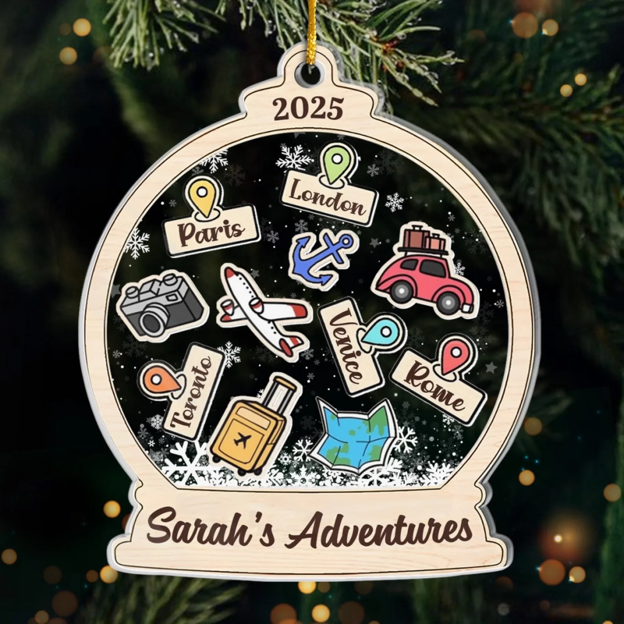 My Memorable And Fun Trips - Travel Personalized Custom Ornament - Acrylic Custom Shaped - Christmas Gift For Family Members, Gift For Adventure Travel Lovers