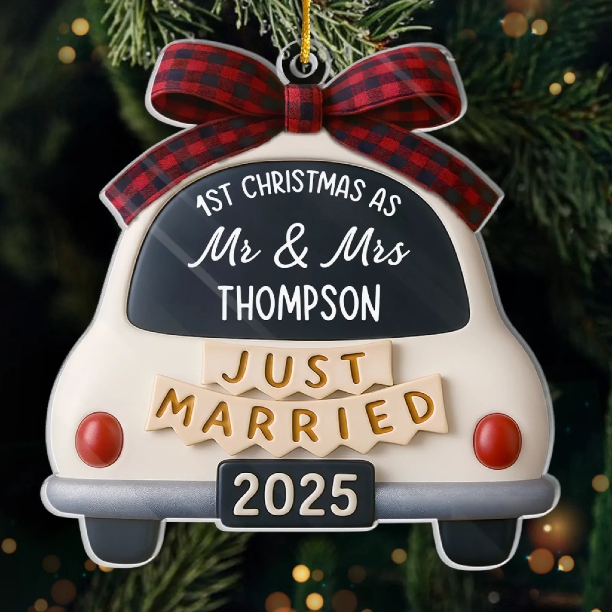 Custom Acrylic Ornament - Personalized Anniversary Christmas Wedding Gifts For Husband And Wife, Him And Her - Our Sweetest Beginning