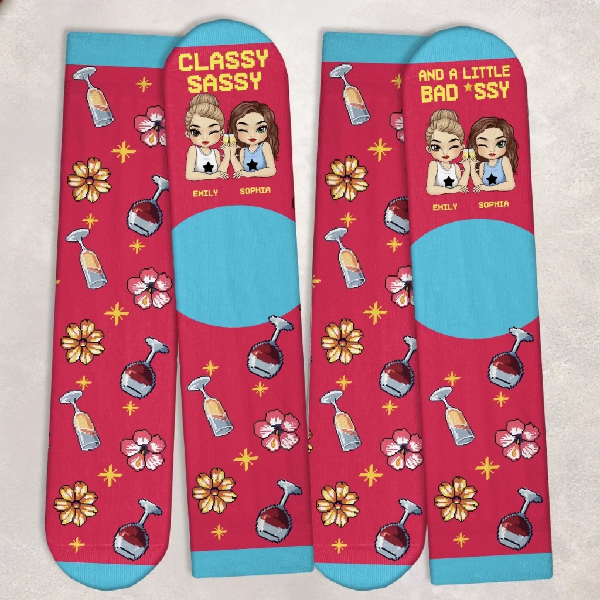 Custom Crew Socks - Personalized Best Friend Birthday Gifts For Women, Besties, Sisters, BFF - Too Cool For The Rules