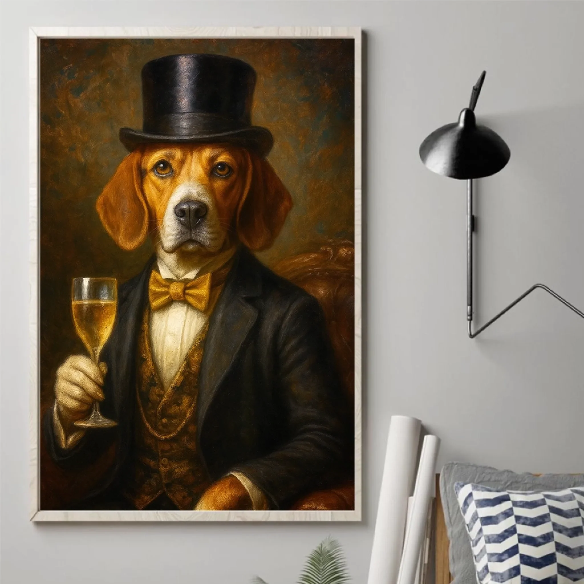 Custom Photo Vertical Poster - Personalized Birthday Gifts For Dog Cat Lovers, Dog Dad And Mom, Cat Owners - Fine Dog, Finer Wine