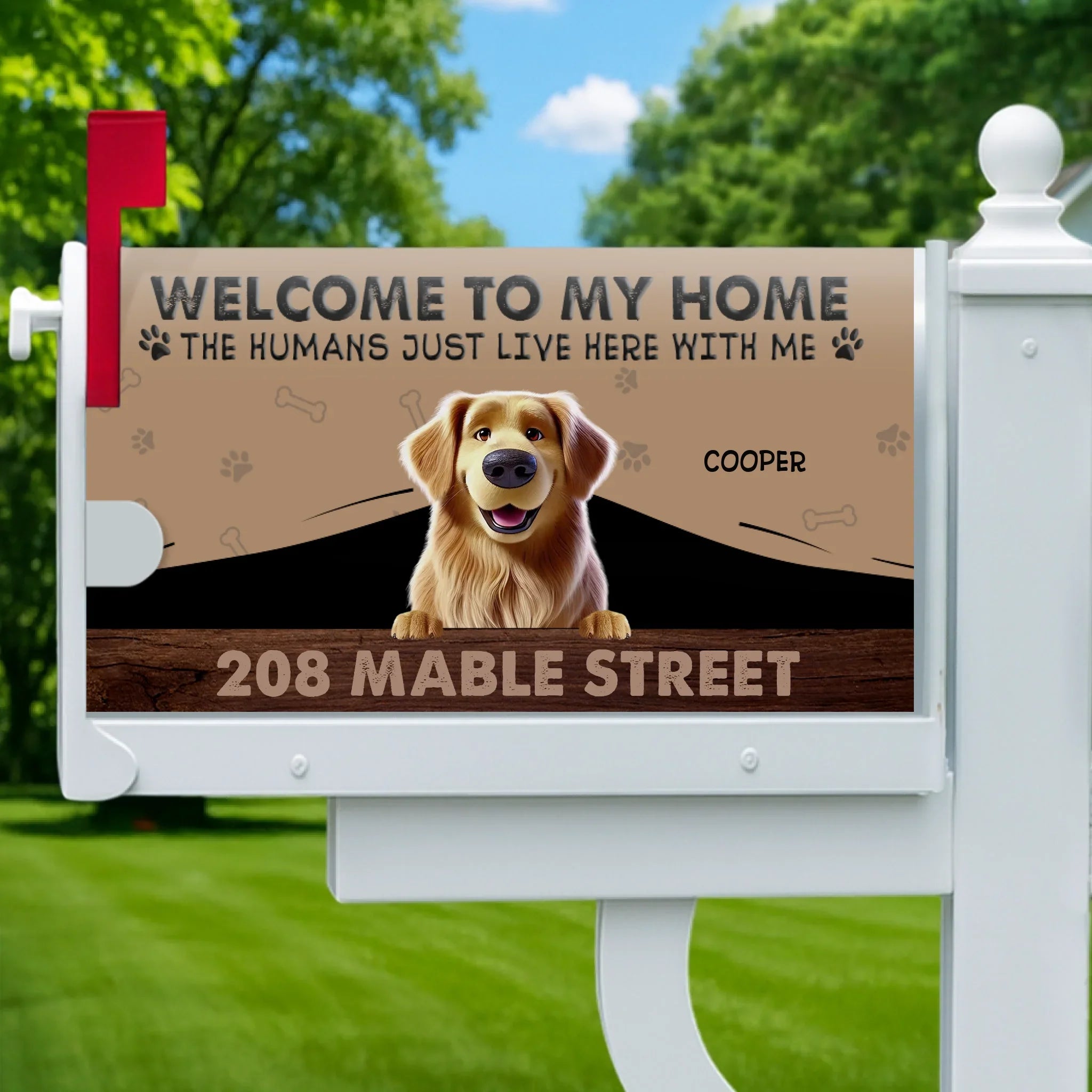 Custom Magnetic Mailbox Cover - Personalized Birthday Gifts For Dog Cat Lovers, Dog Dad And Mom, Cat Owners - Fur Family Lives Here
