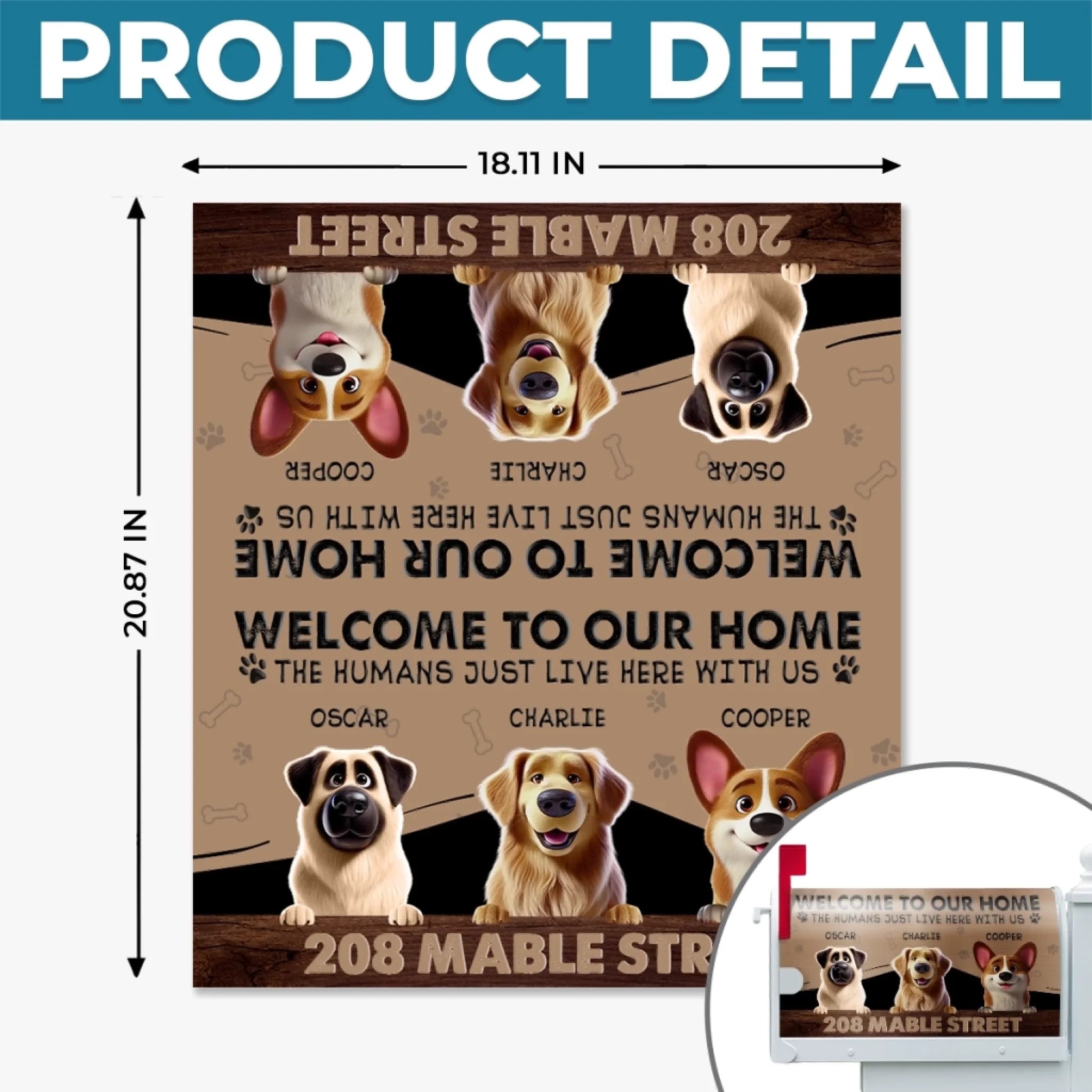 Custom Magnetic Mailbox Cover - Personalized Birthday Gifts For Dog Cat Lovers, Dog Dad And Mom, Cat Owners - Fur Family Lives Here