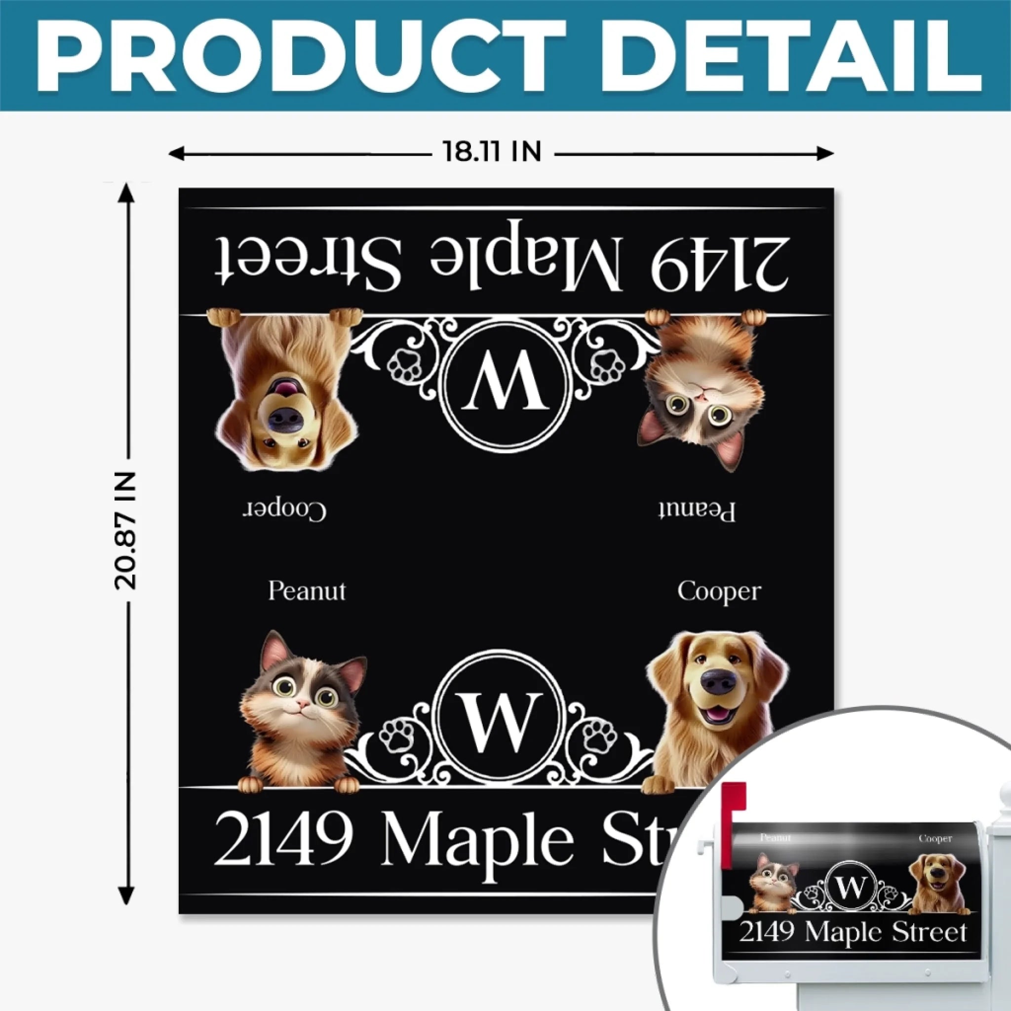 Custom Magnetic Mailbox Cover - Personalized Birthday Gifts For Dog Cat Lovers, Dog Dad And Mom, Cat Owners - Barking Is Our Doorbell