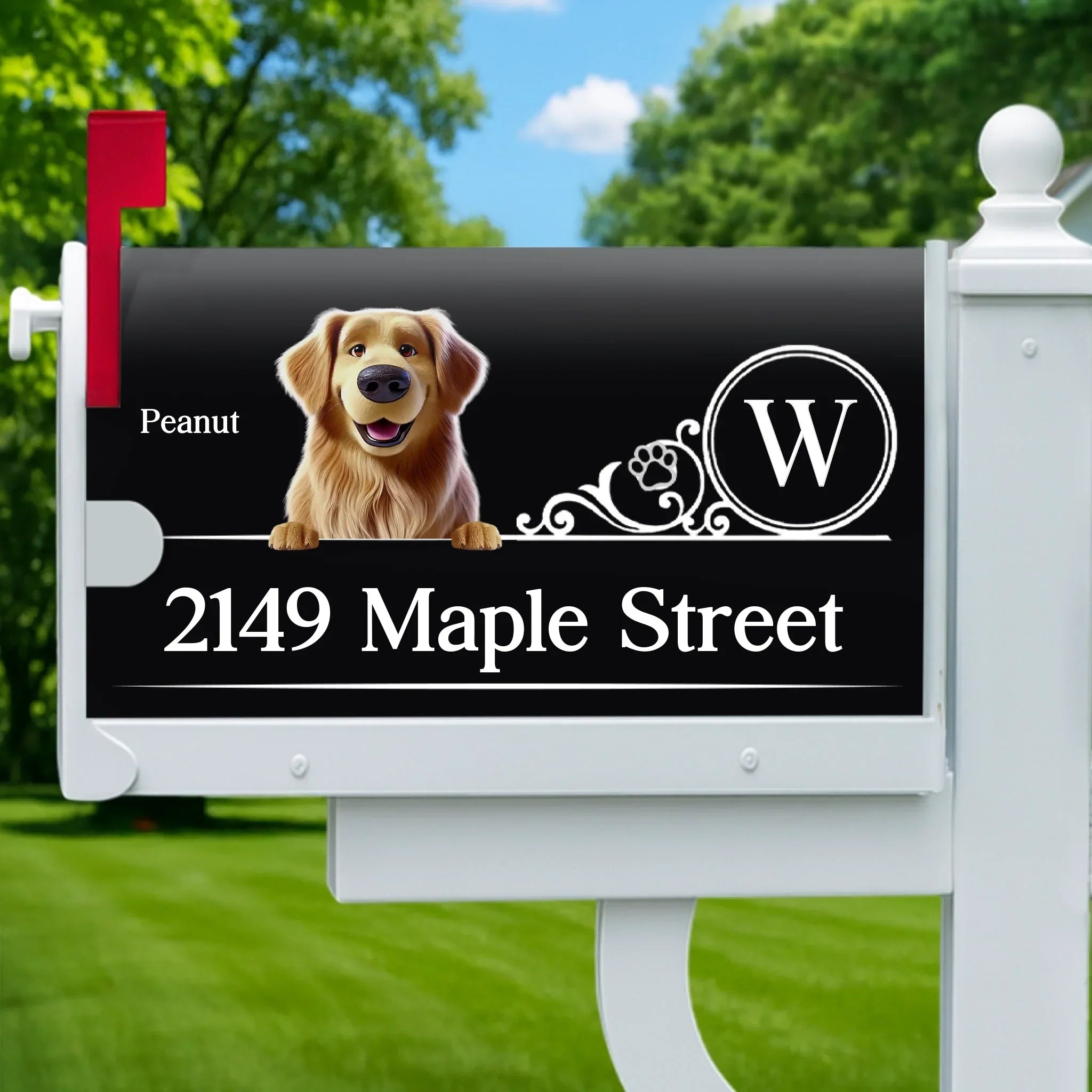 Custom Magnetic Mailbox Cover - Personalized Birthday Gifts For Dog Cat Lovers, Dog Dad And Mom, Cat Owners - Barking Is Our Doorbell
