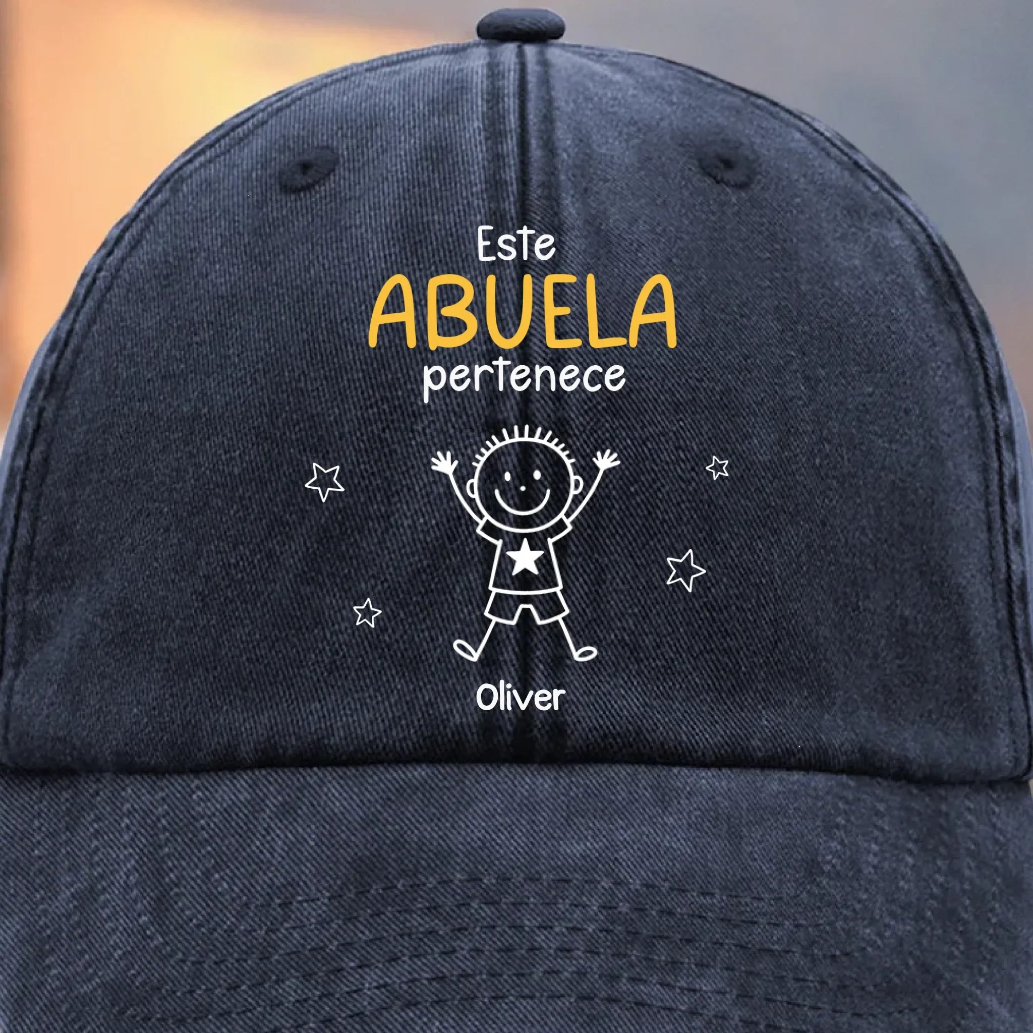 Gorra de Bisbol Personalizada de Mezclilla Vintage Lavada – Regalos de Cumpleaos Personalizados para Pap, Abuelo – Este Abuelo Pertenece