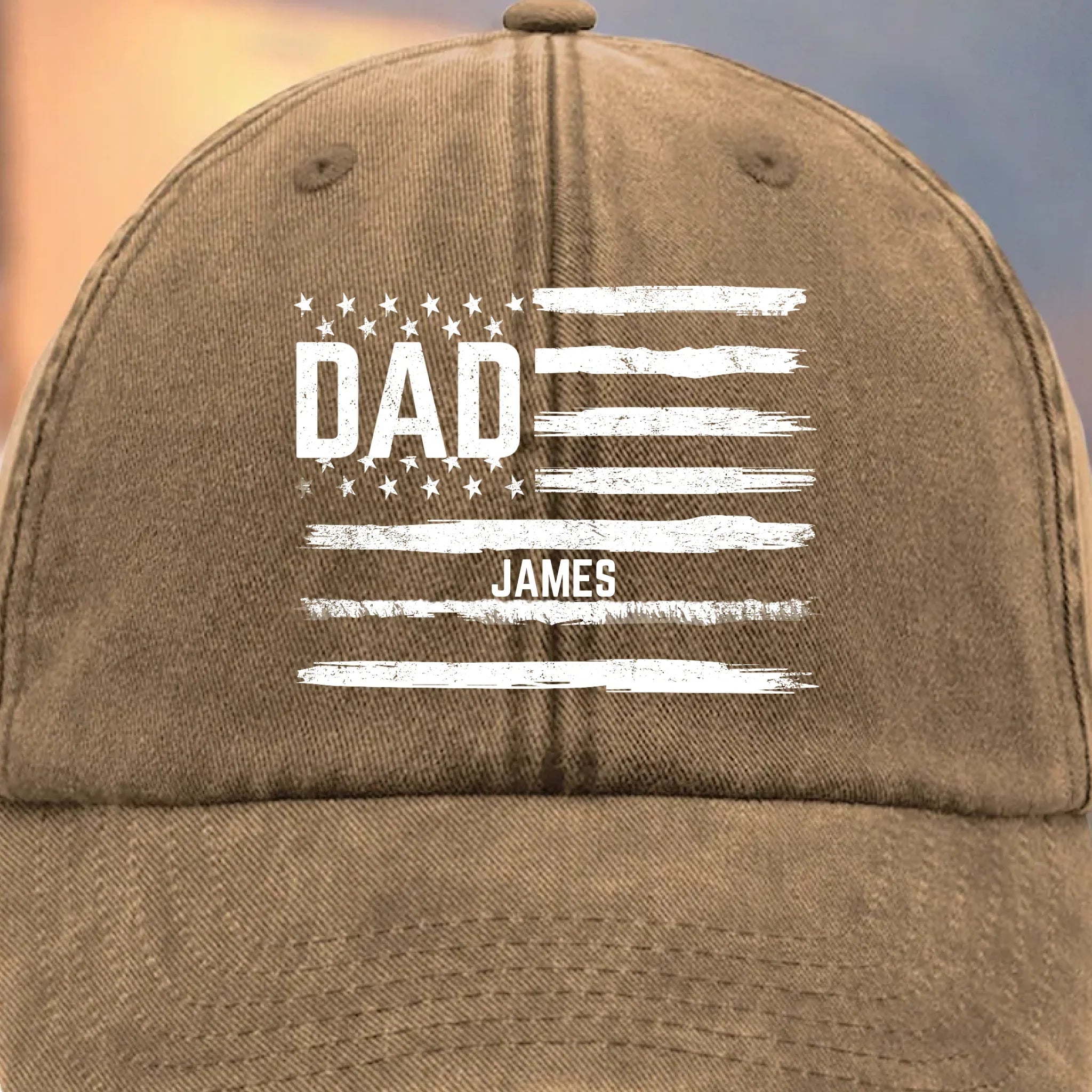 Carrying My Crew On My Cap - Family Personalized Custom Vintage Washed Denim Baseball Cap - Father's Day, Gift For Dad, Grandpa