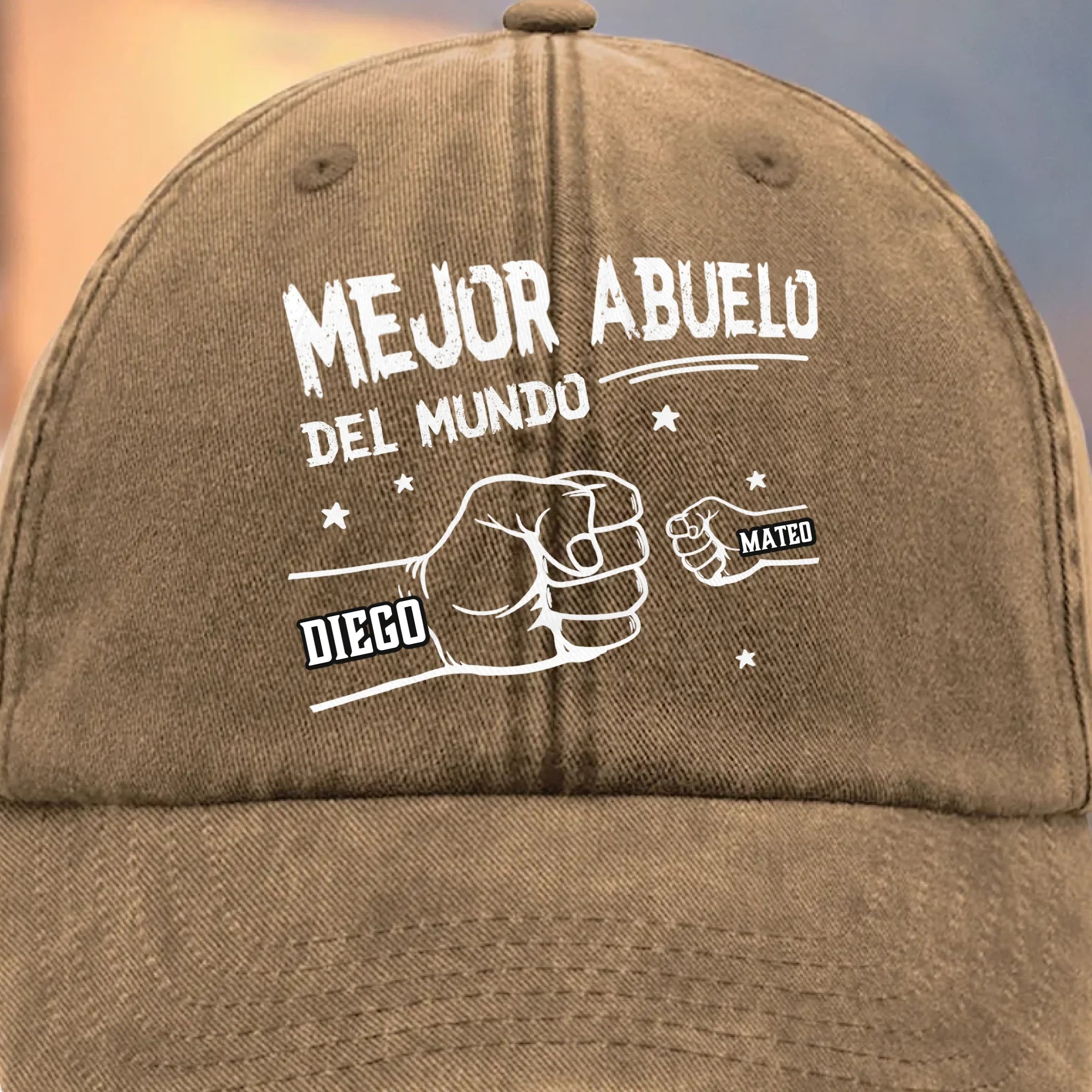 Gorra de Bisbol Personalizada de Mezclilla Vintage Lavada – Regalos de Cumpleaos Personalizados para Pap, Abuelo – Amado Por Ellos, Llamado Pap