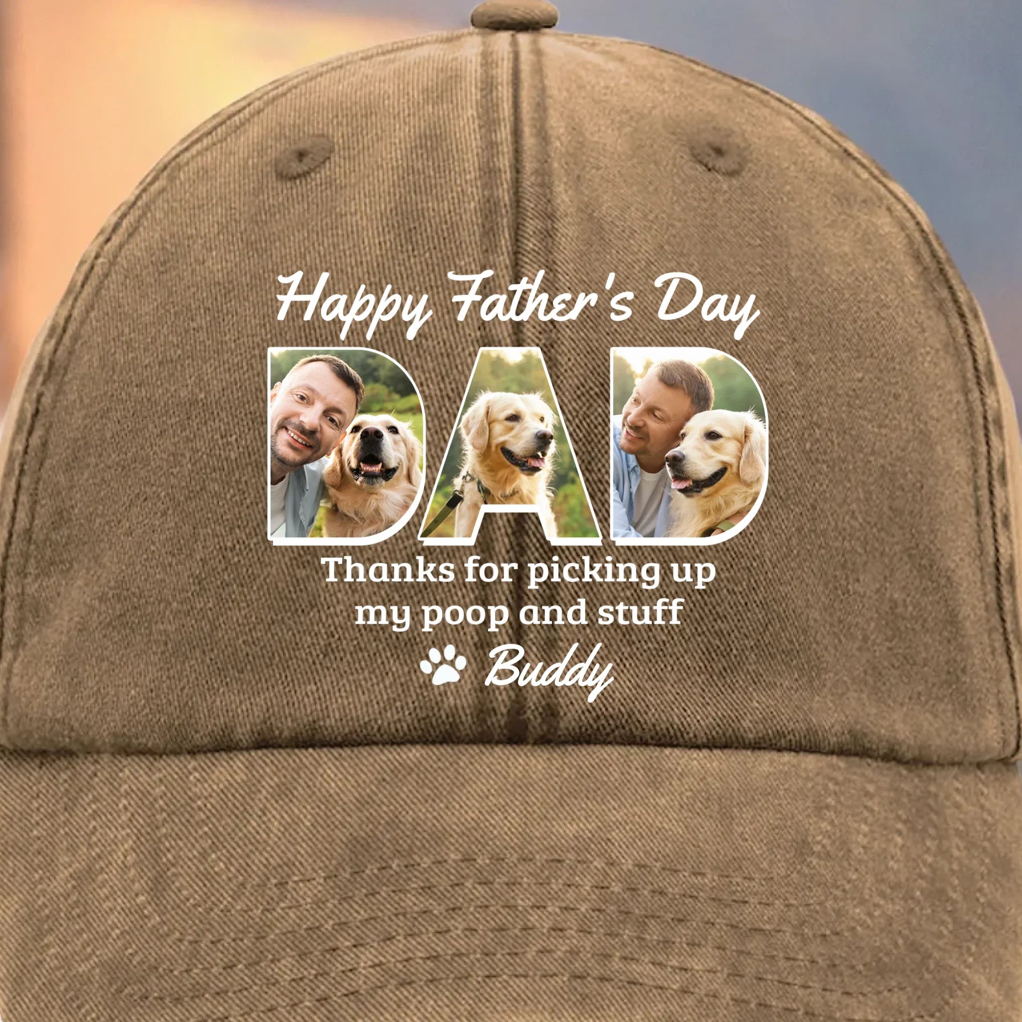 Custom Photo You're Pawsome, Even When I'm A Mess - Family Personalized Custom Vintage Washed Denim Baseball Cap - Father's Day, Gift For Pet Owners, Pet Lovers