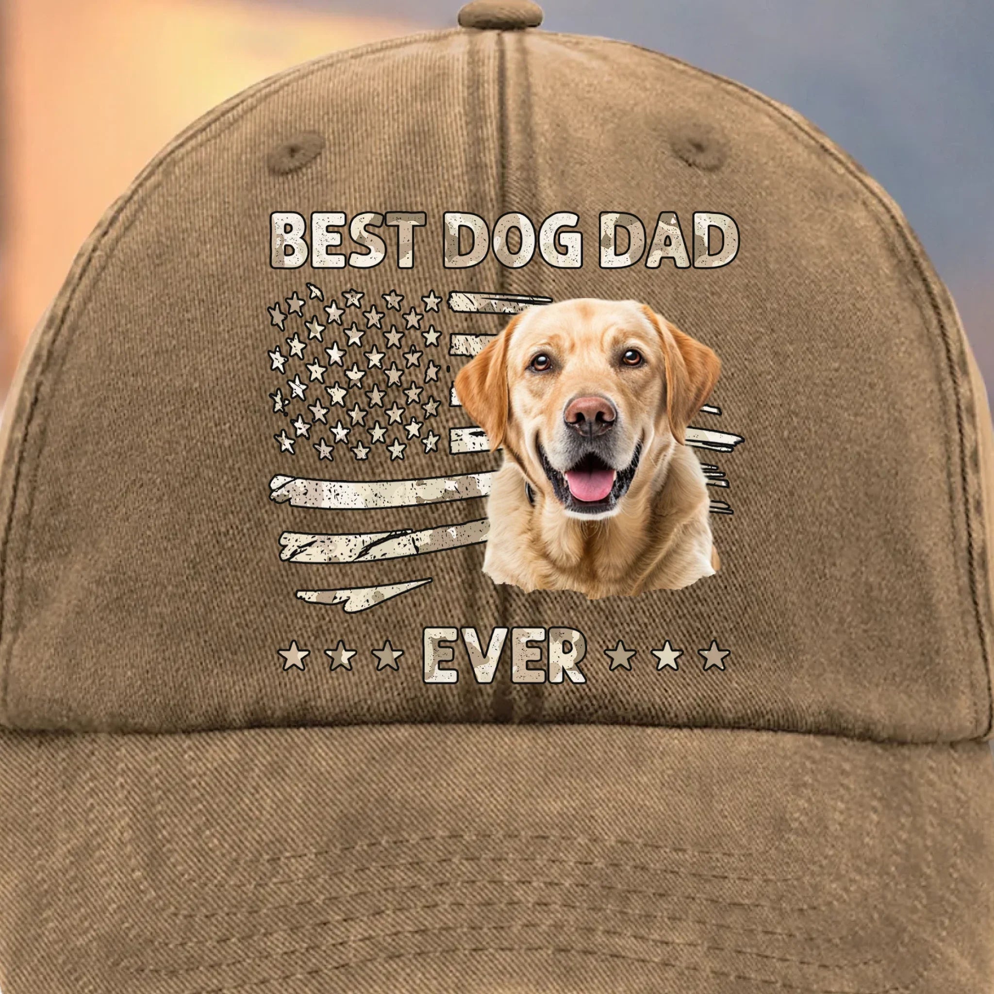 Custom Photo Leader Of The Pack - Dog & Cat Personalized Custom Vintage Washed Denim Baseball Cap - Father's Day, Gift For Dad, Pet Owners, Pet Lovers