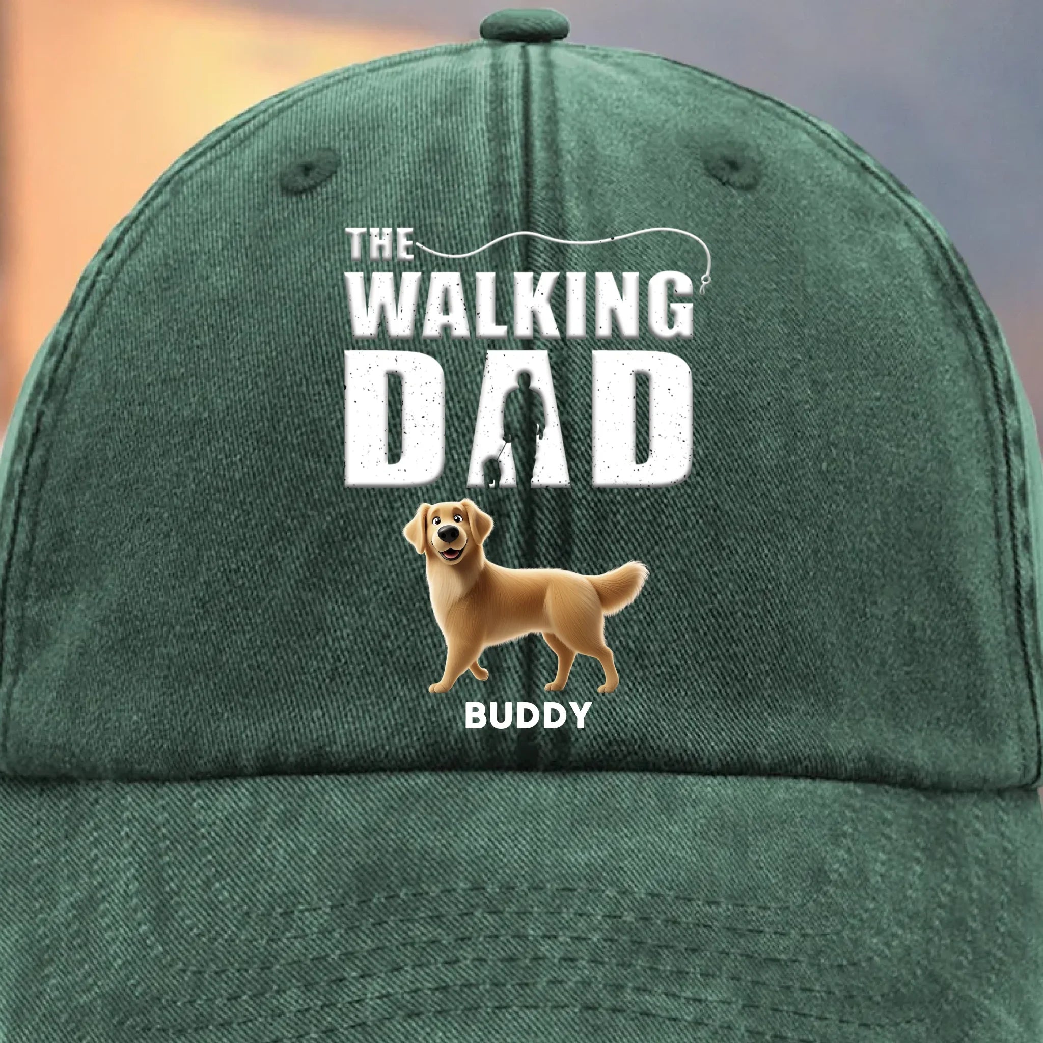 Best Dog Dad On Patrol - Dog Personalized Custom Vintage Washed Denim Baseball Cap - Father's Day, Gift For Dad, Pet Owners, Pet Lovers