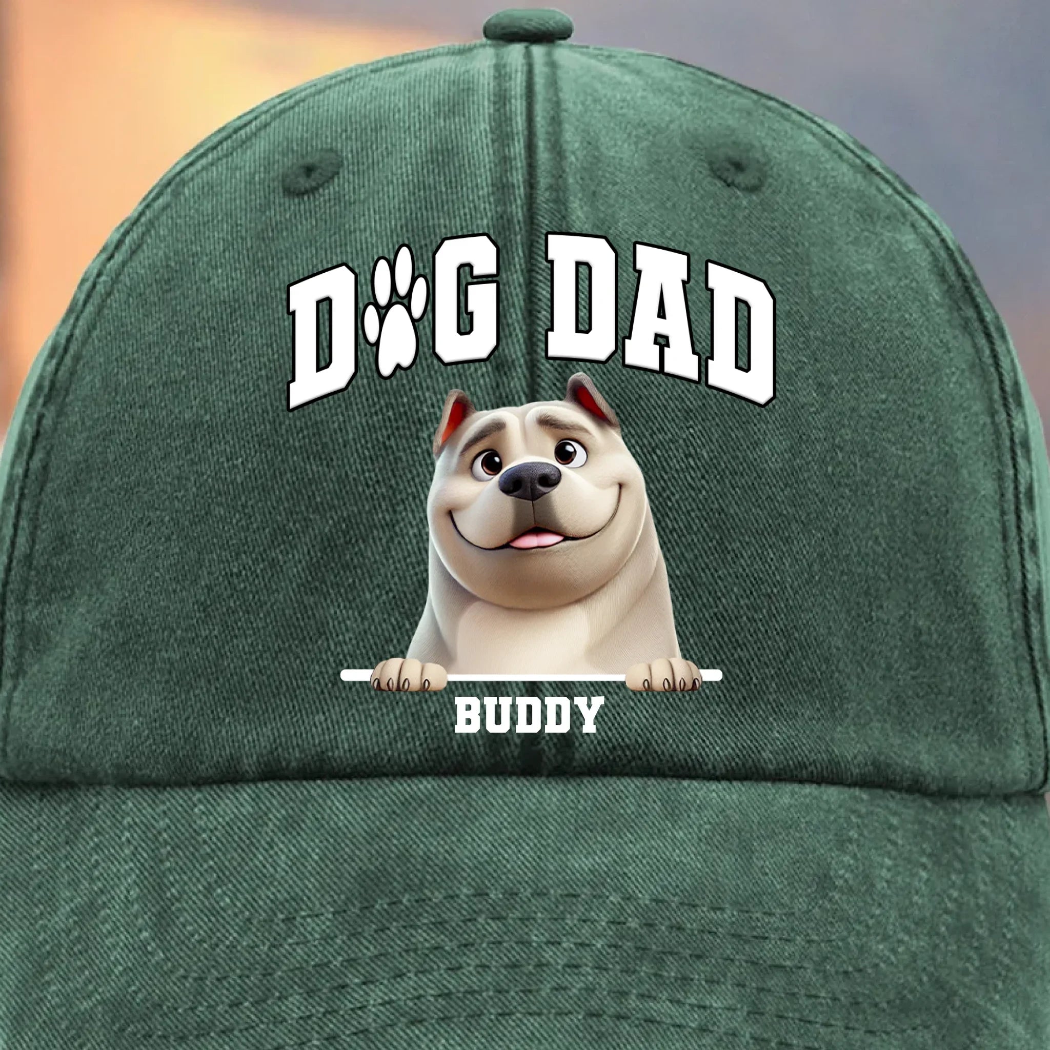 Custom Vintage Washed Denim Baseball Cap - Personalized Birthday Gifts For Dog Lovers, Dog Dad And Mom - My Best Friend Has Fur