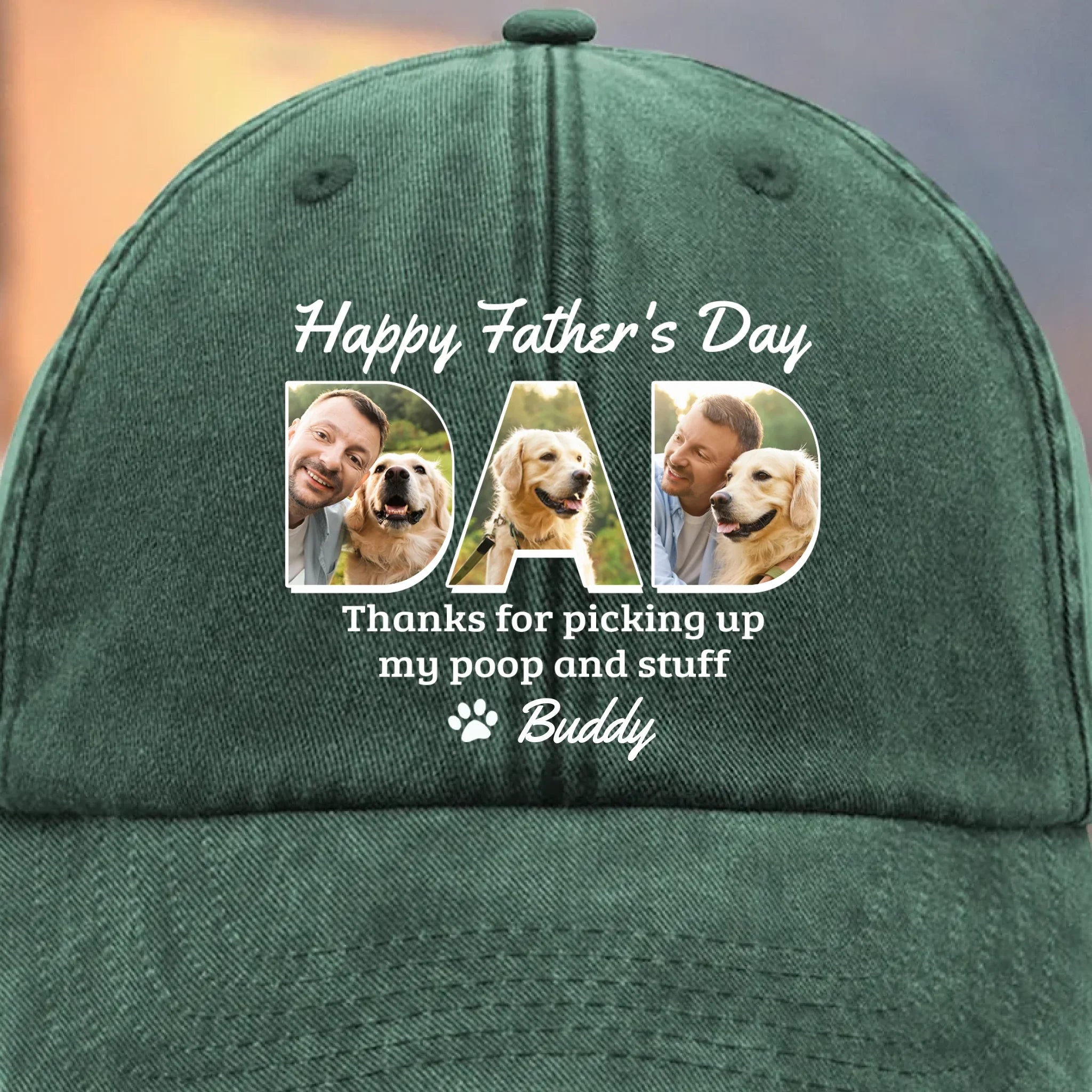 Custom Photo You're Pawsome, Even When I'm A Mess - Family Personalized Custom Vintage Washed Denim Baseball Cap - Father's Day, Gift For Pet Owners, Pet Lovers