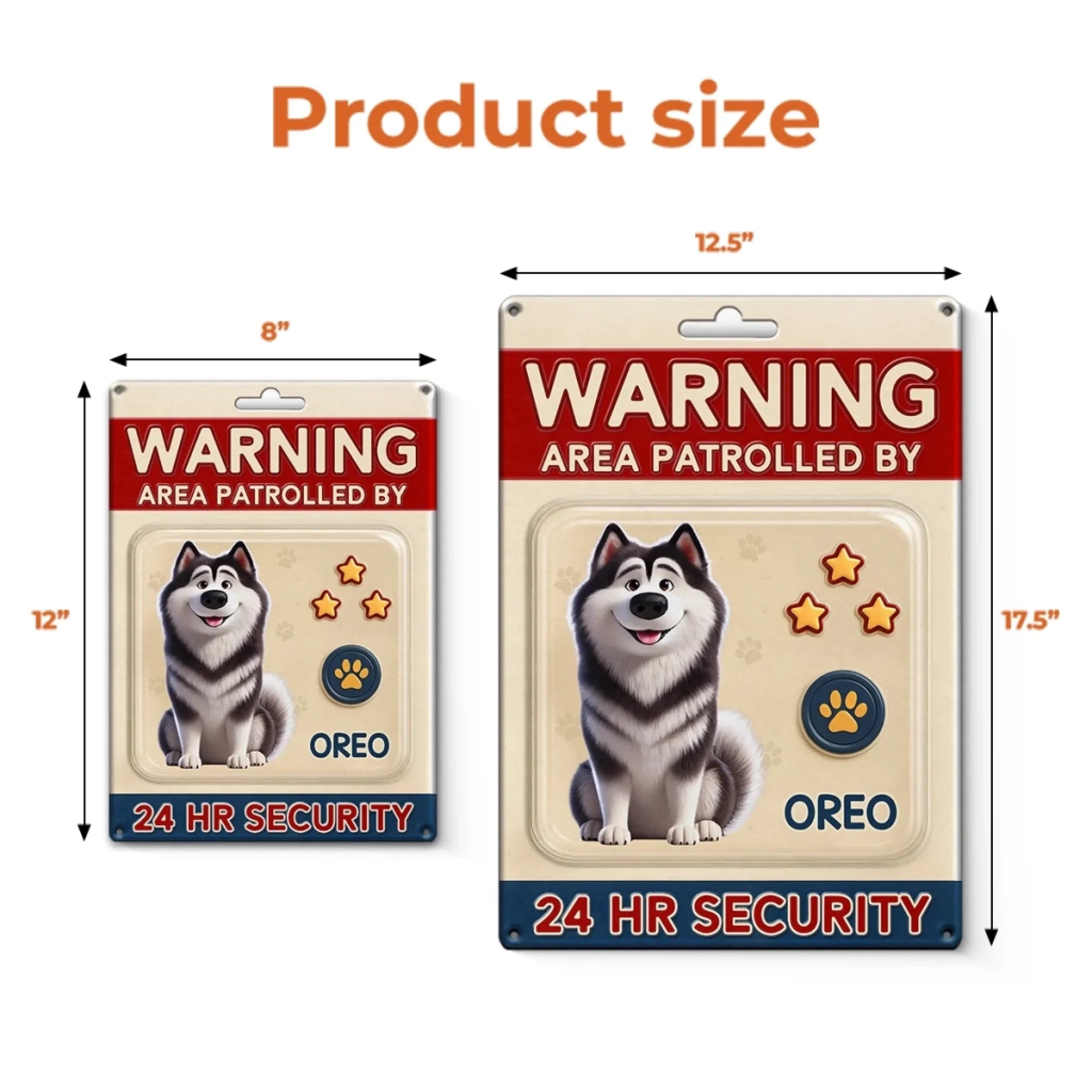 Custom Home Decor Metal Sign - Personalized Birthday Gifts For Dog Lovers, Dog Dad And Mom - Fluffy Security On Duty