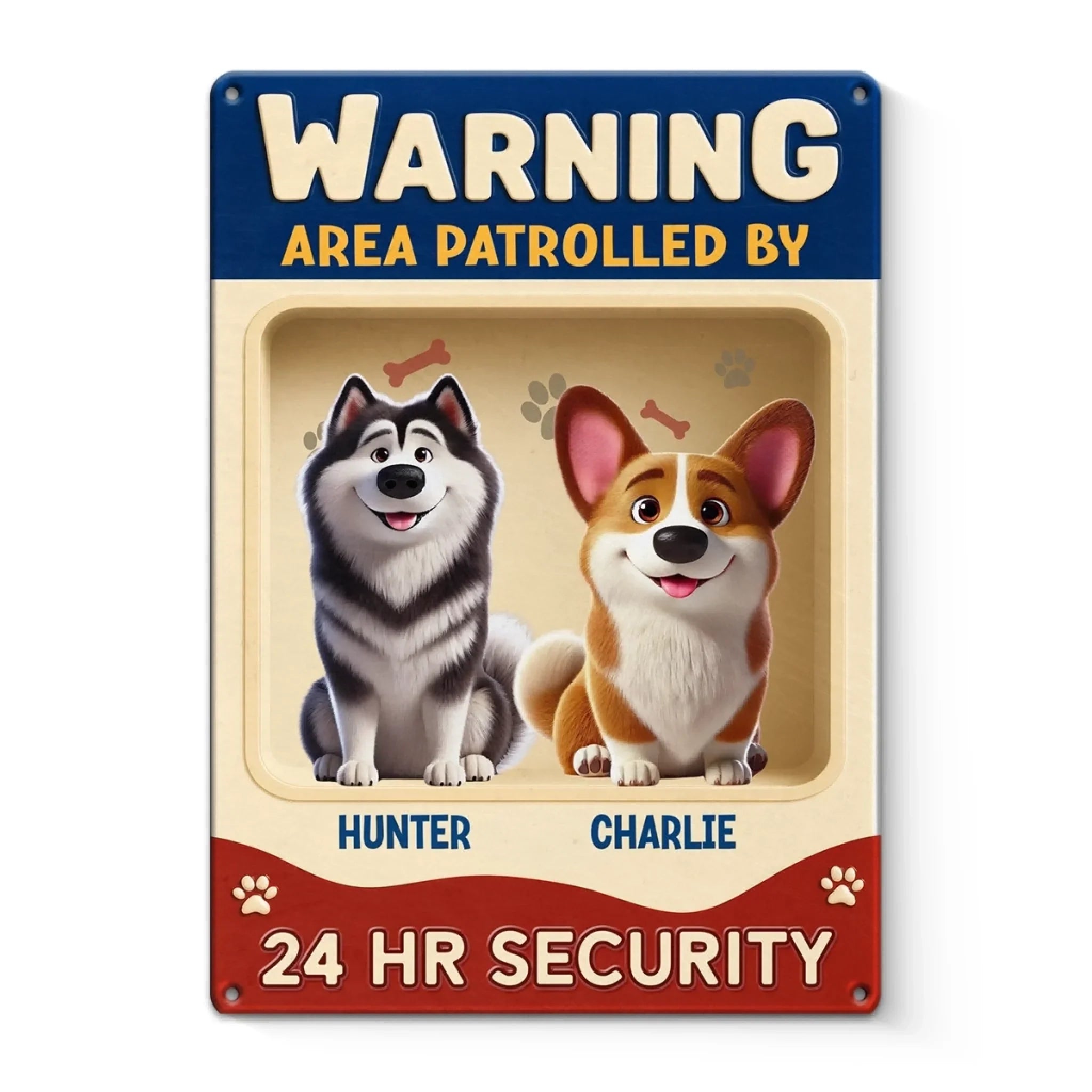 Custom Home Decor Metal Sign - Personalized Birthday Gifts For Dog Lovers, Dog Dad And Mom - Enter At Your Own Risk