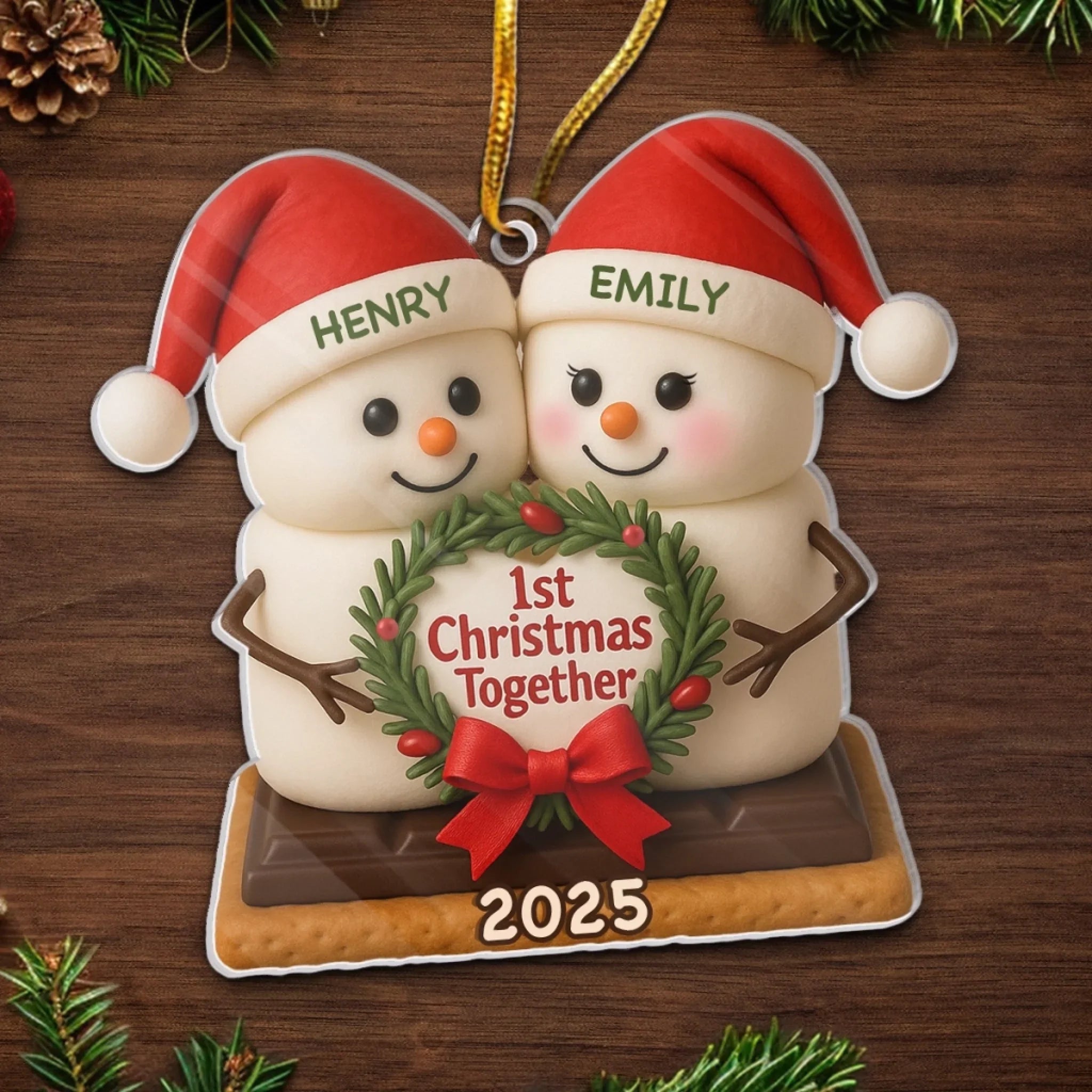 Custom Acrylic Ornament - Personalized Anniversary Christmas Wedding Gifts For Husband And Wife, Him And Her - Just Married, Still Merry
