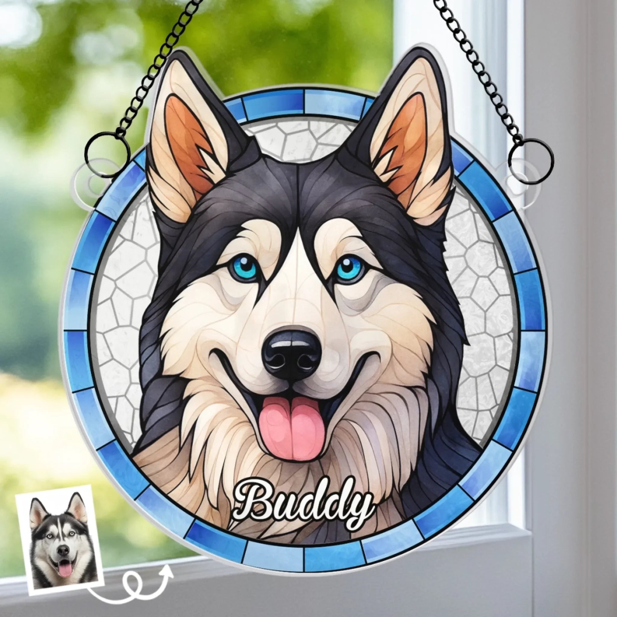Custom Photo Window Hanging Suncatcher Ornament - Personalized Pet Memorial Sympathy Gifts For Dogs, Cats - Every Day Is A Pet Day